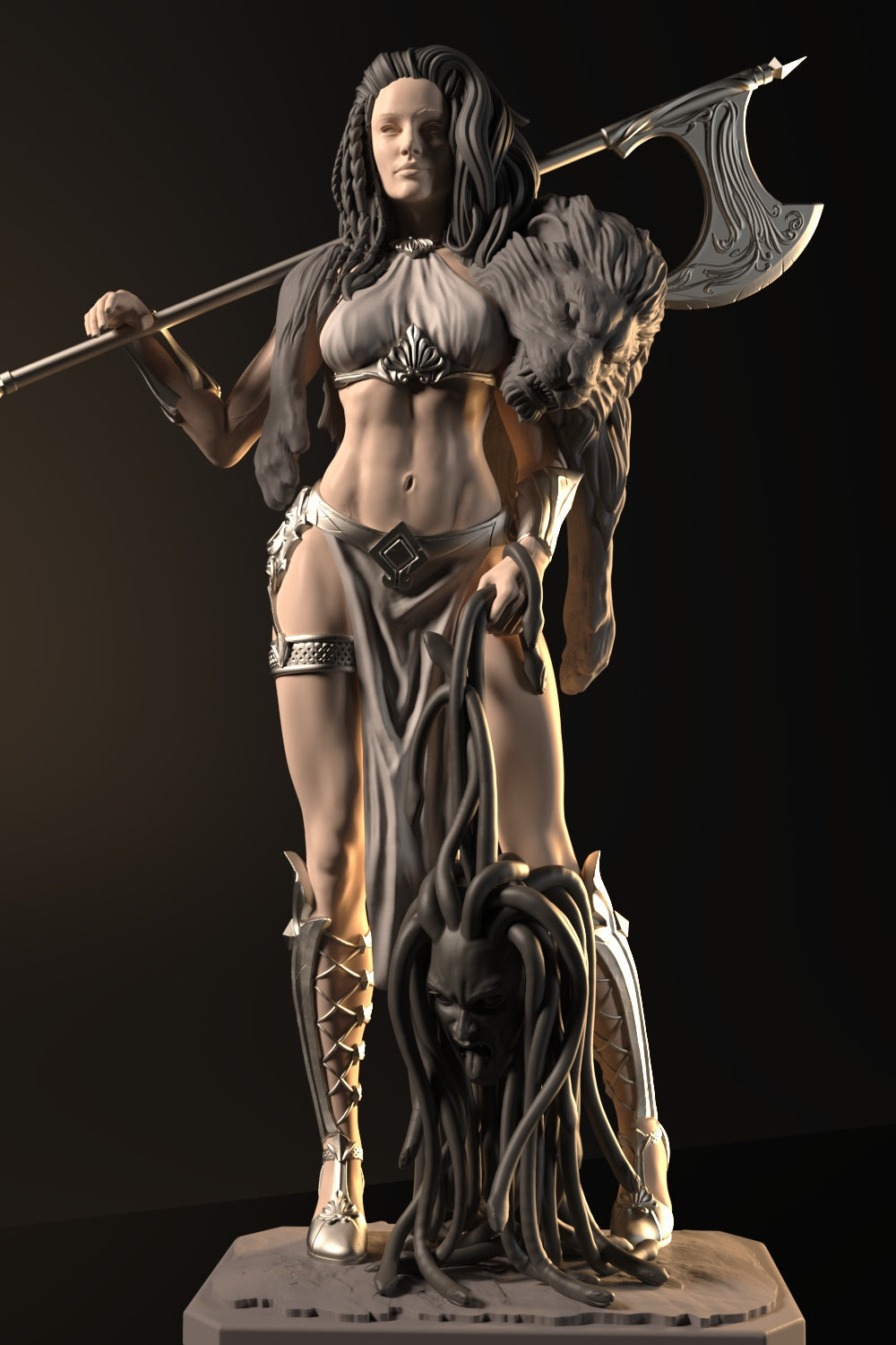 Lady Warrior Special Edition - STL 3D Print Files - 3D Printed Garage Kit ガレージキット Resin Model Scale Figure フィギュア