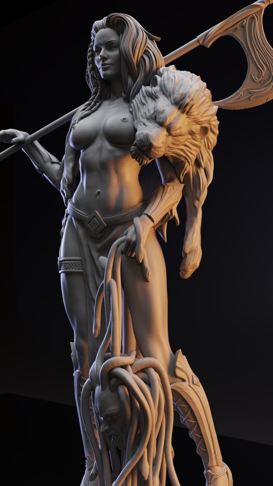 Lady Warrior Special Edition - STL 3D Print Files - 3D Printed Garage Kit ガレージキット Resin Model Scale Figure フィギュア