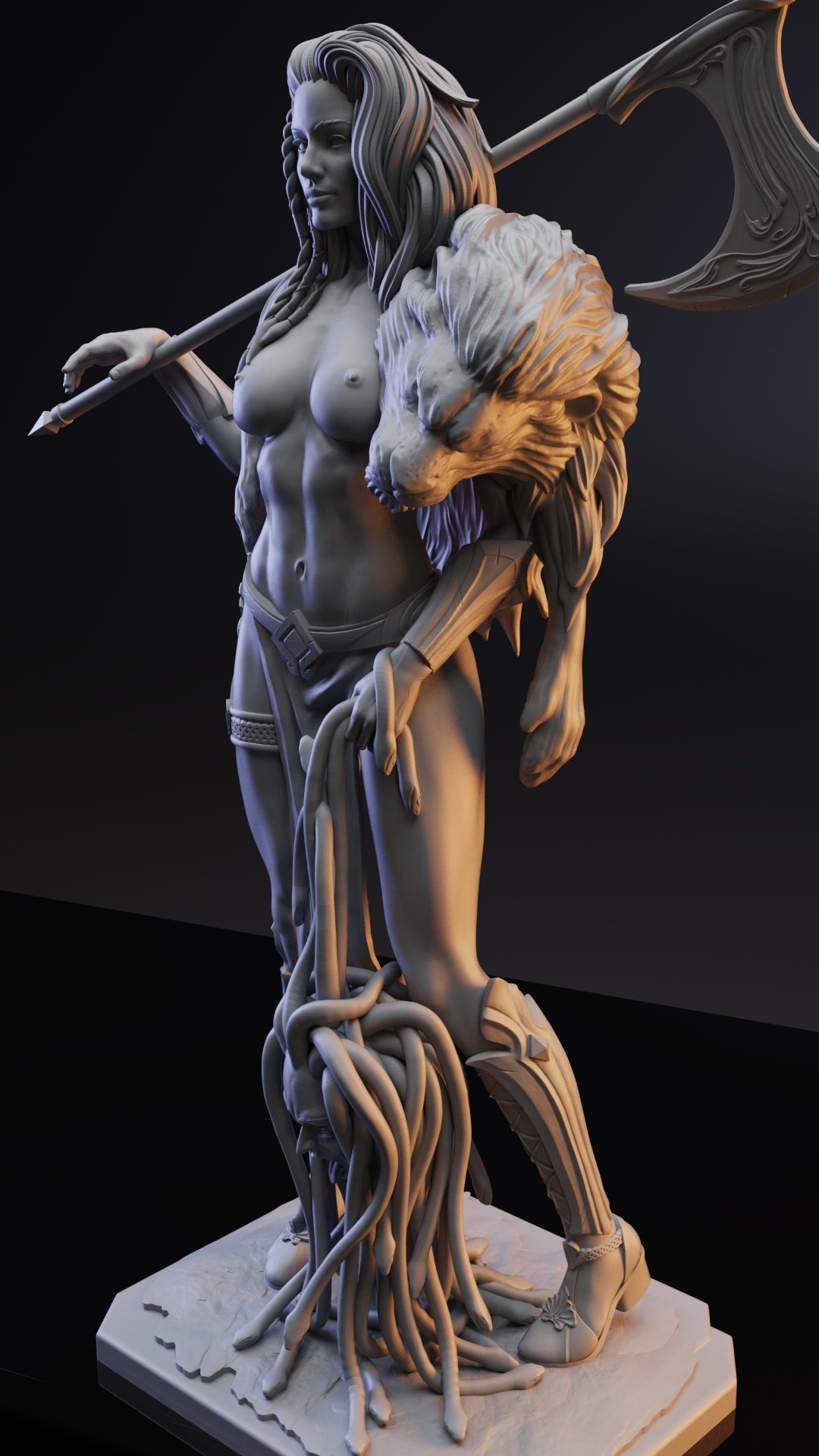 Lady Warrior Special Edition - STL 3D Print Files - 3D Printed Garage Kit ガレージキット Resin Model Scale Figure フィギュア