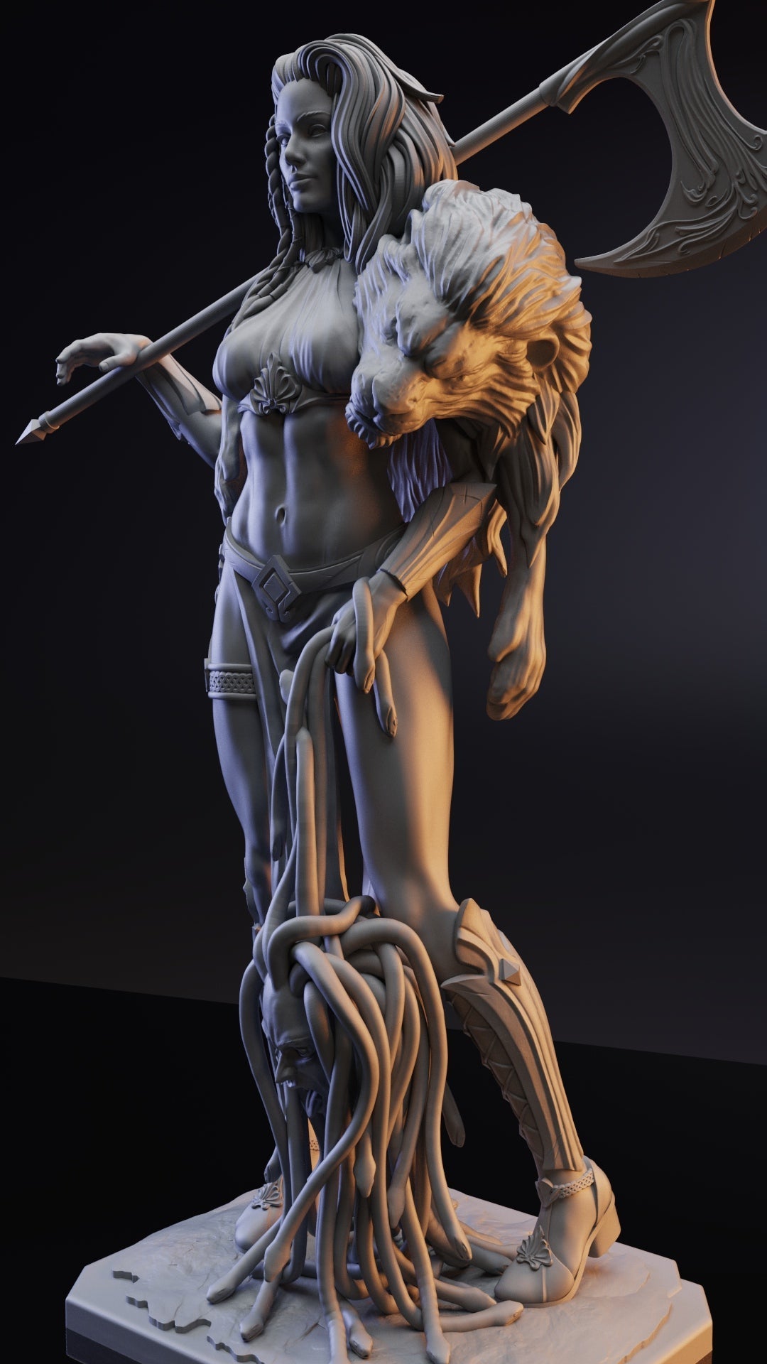 Lady Warrior Special Edition - STL 3D Print Files - 3D Printed Garage Kit ガレージキット Resin Model Scale Figure フィギュア