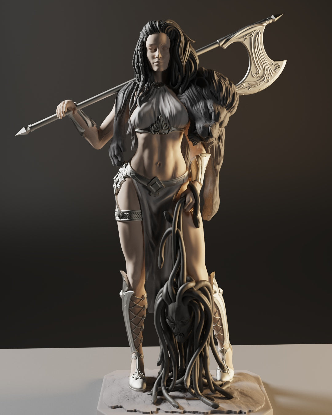 Lady Warrior Special Edition - STL 3D Print Files - 3D Printed Garage Kit ガレージキット Resin Model Scale Figure フィギュア