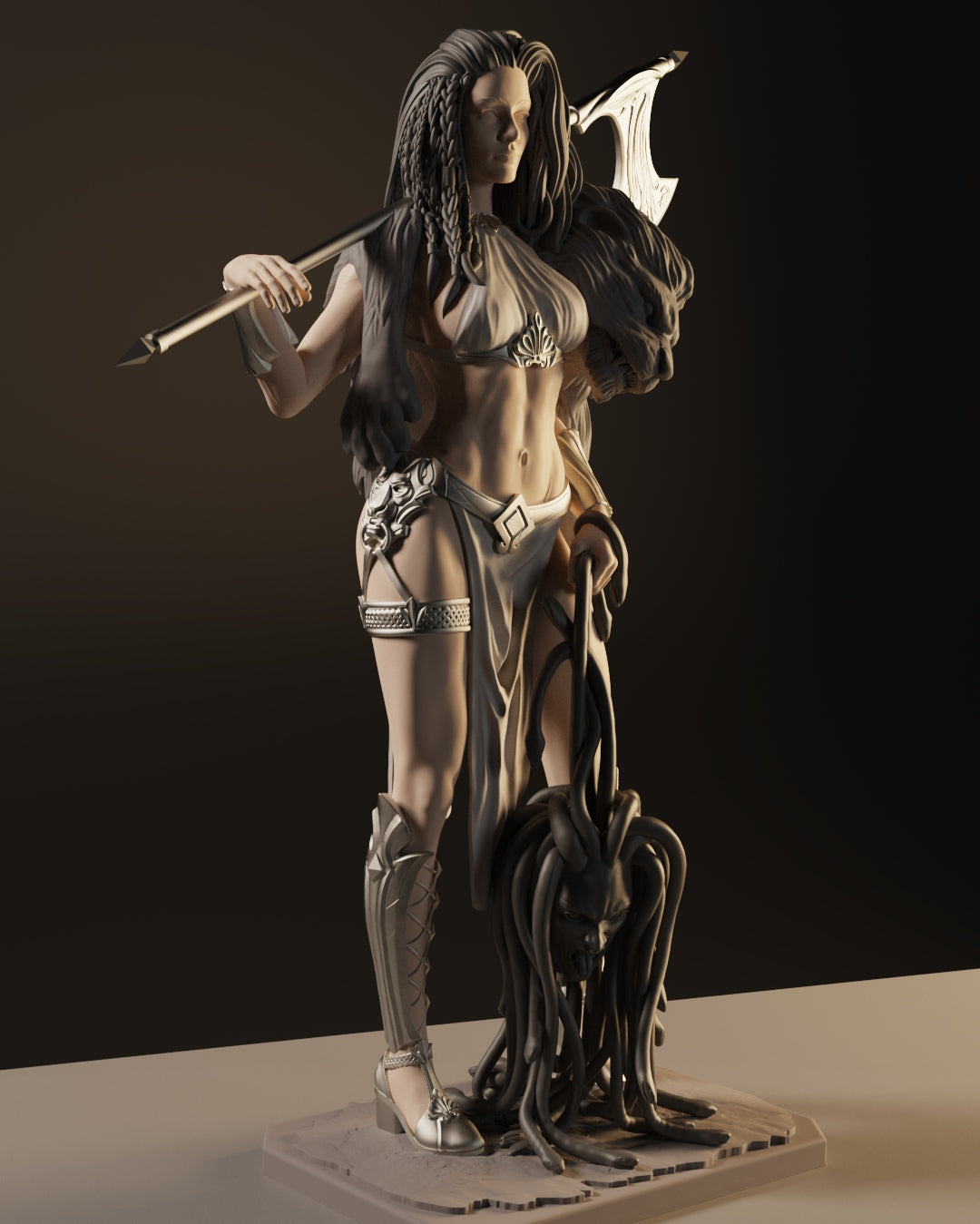Lady Warrior Special Edition - STL 3D Print Files - 3D Printed Garage Kit ガレージキット Resin Model Scale Figure フィギュア
