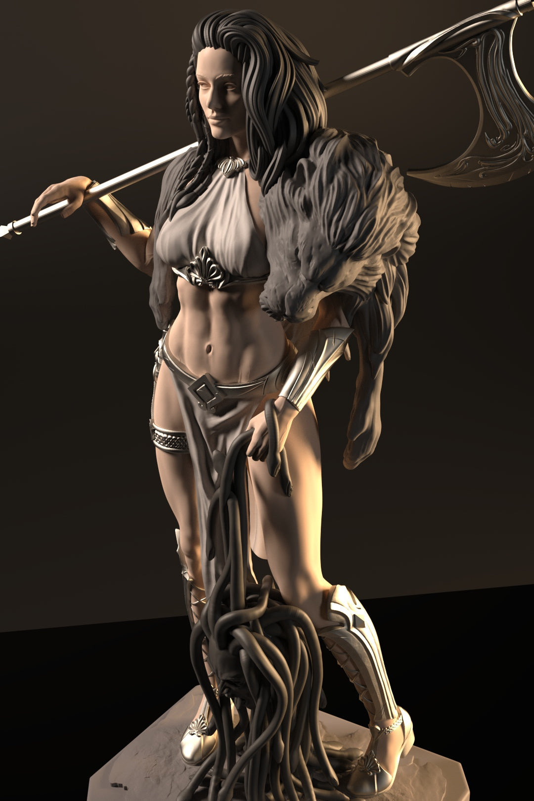Lady Warrior Special Edition - STL 3D Print Files - 3D Printed Garage Kit ガレージキット Resin Model Scale Figure フィギュア