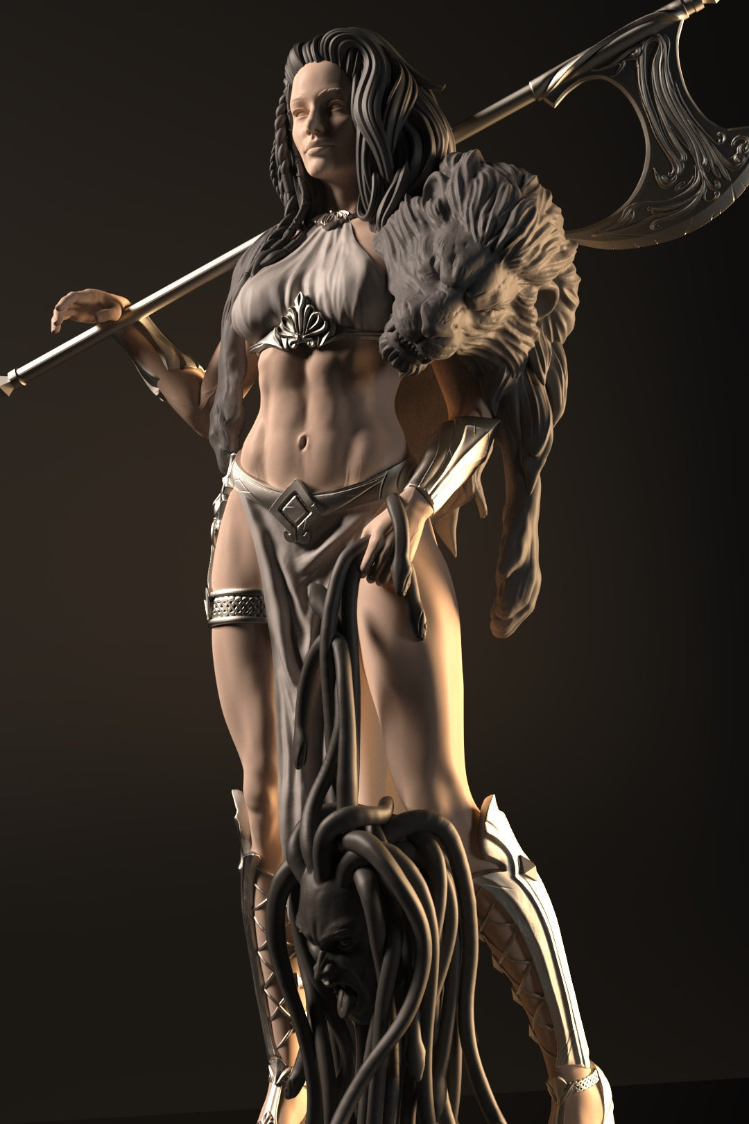 Lady Warrior Special Edition - STL 3D Print Files - 3D Printed Garage Kit ガレージキット Resin Model Scale Figure フィギュア