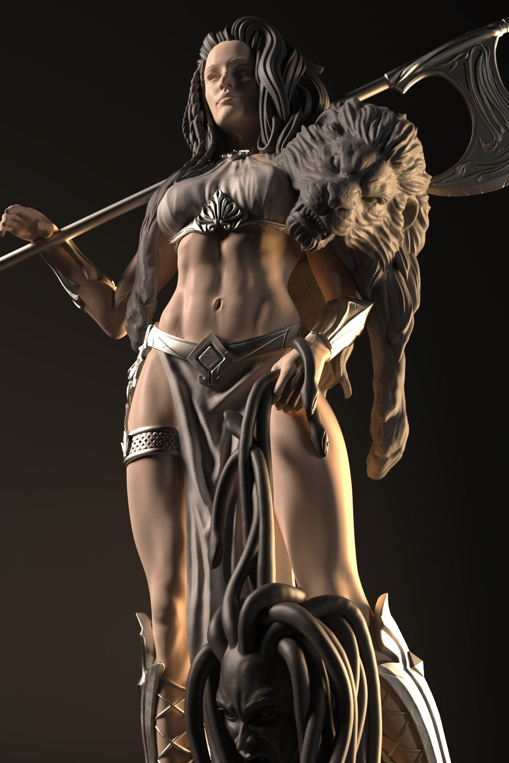 Lady Warrior Special Edition - STL 3D Print Files - 3D Printed Garage Kit ガレージキット Resin Model Scale Figure フィギュア