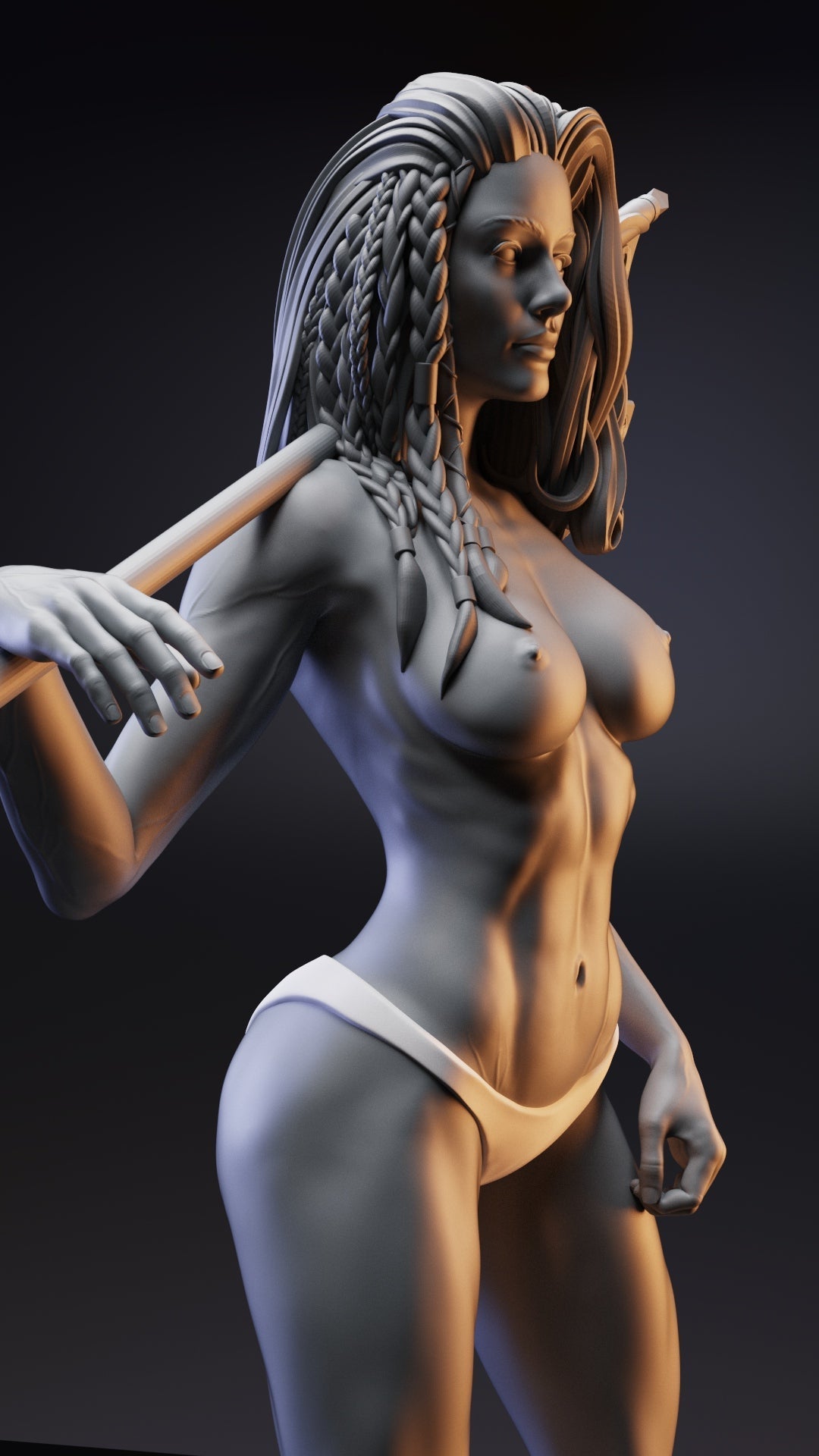 Lady Warrior Special Edition - STL 3D Print Files - 3D Printed Garage Kit ガレージキット Resin Model Scale Figure フィギュア