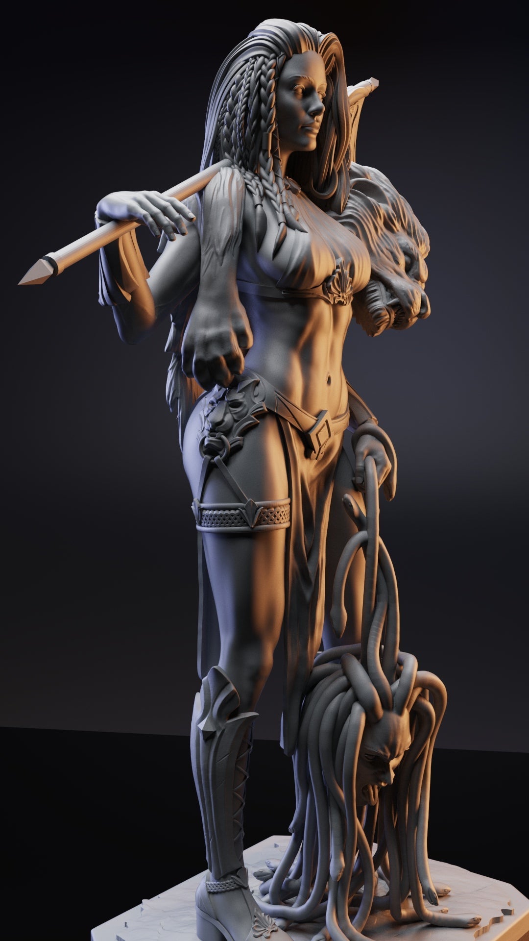 Lady Warrior Special Edition - STL 3D Print Files - 3D Printed Garage Kit ガレージキット Resin Model Scale Figure フィギュア