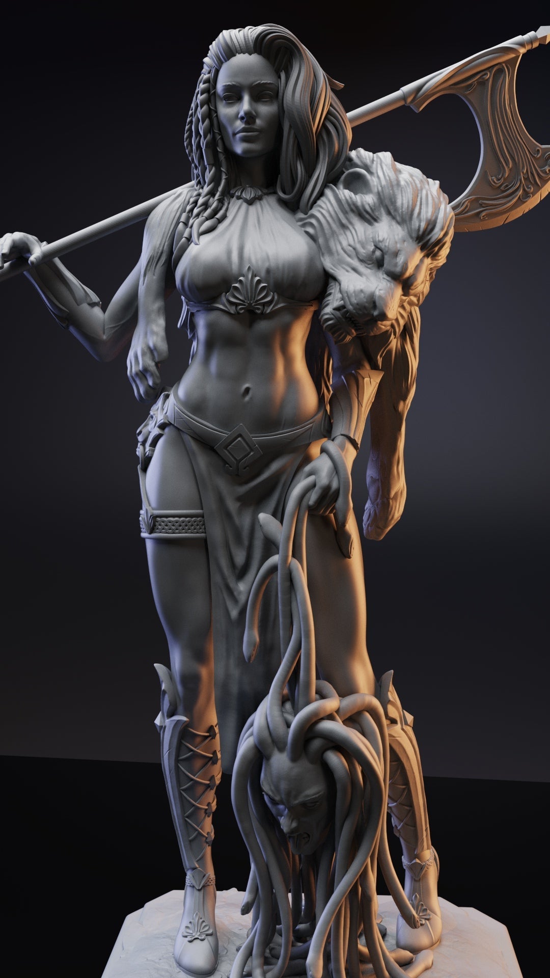 Lady Warrior Special Edition - STL 3D Print Files - 3D Printed Garage Kit ガレージキット Resin Model Scale Figure フィギュア