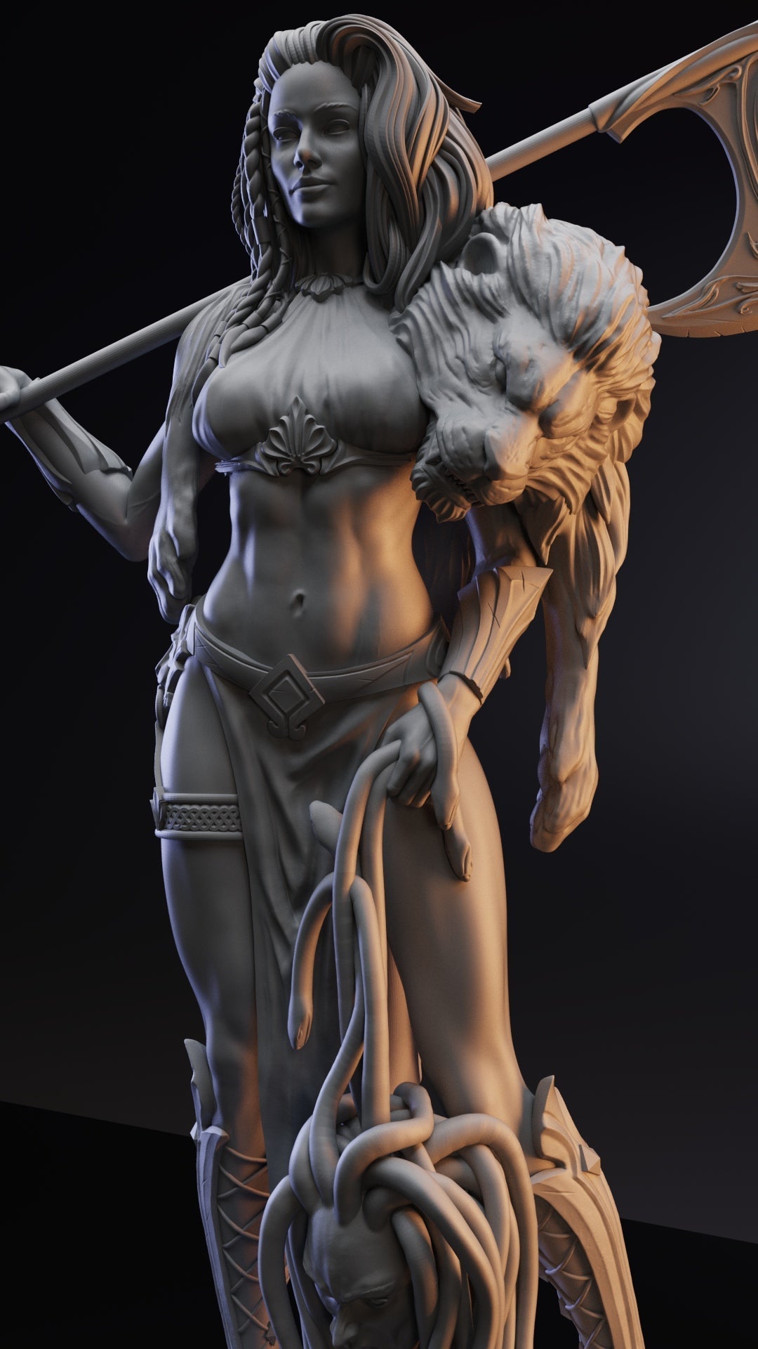 Lady Warrior Special Edition - STL 3D Print Files - 3D Printed Garage Kit ガレージキット Resin Model Scale Figure フィギュア
