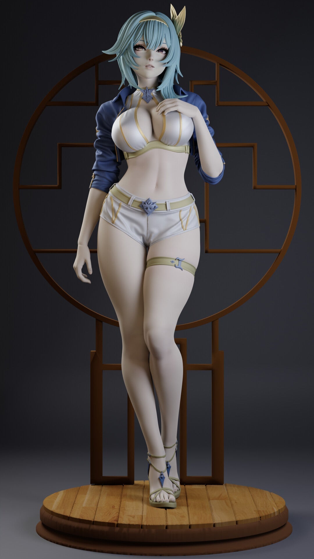 Eula Summer - Genshin Impact - STL 3D Print Files - 3D Printed Garage Kit ガレージキット Resin Model Scale Figure フィギュア