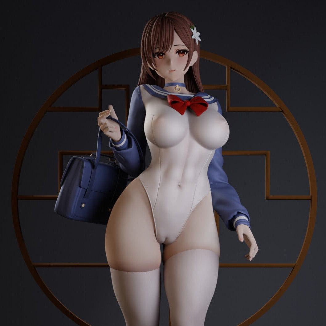 Sexy Schoolgirl - STL 3D Print Files - 3D Printed Garage Kit ガレージキット Resin Model Scale Figure フィギュア