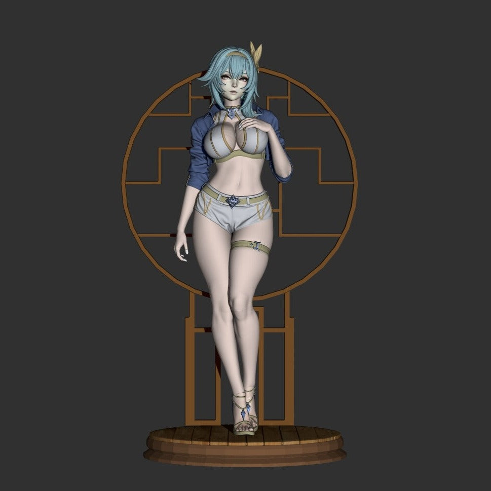 Eula Summer - Genshin Impact - STL 3D Print Files - 3D Printed Garage Kit ガレージキット Resin Model Scale Figure フィギュア