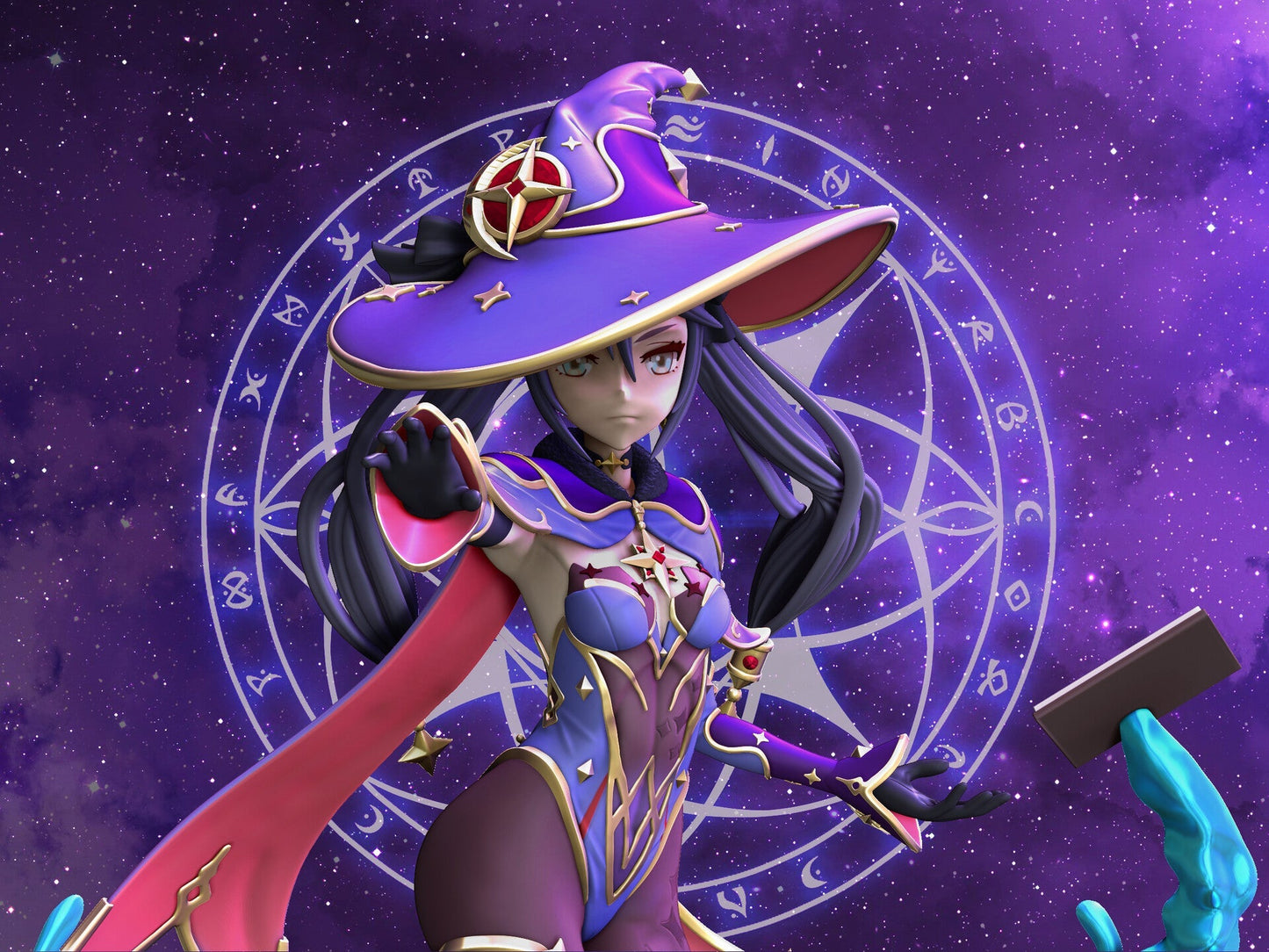 Mona - Genshin Impact - STL 3D Print Files - 3D Printed Garage Kit ガレージキット Resin Model Scale Figure フィギュア