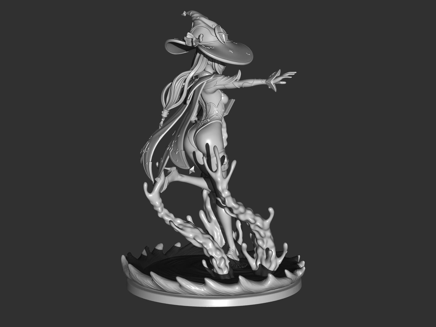 Mona - Genshin Impact - STL 3D Print Files - 3D Printed Garage Kit ガレージキット Resin Model Scale Figure フィギュア
