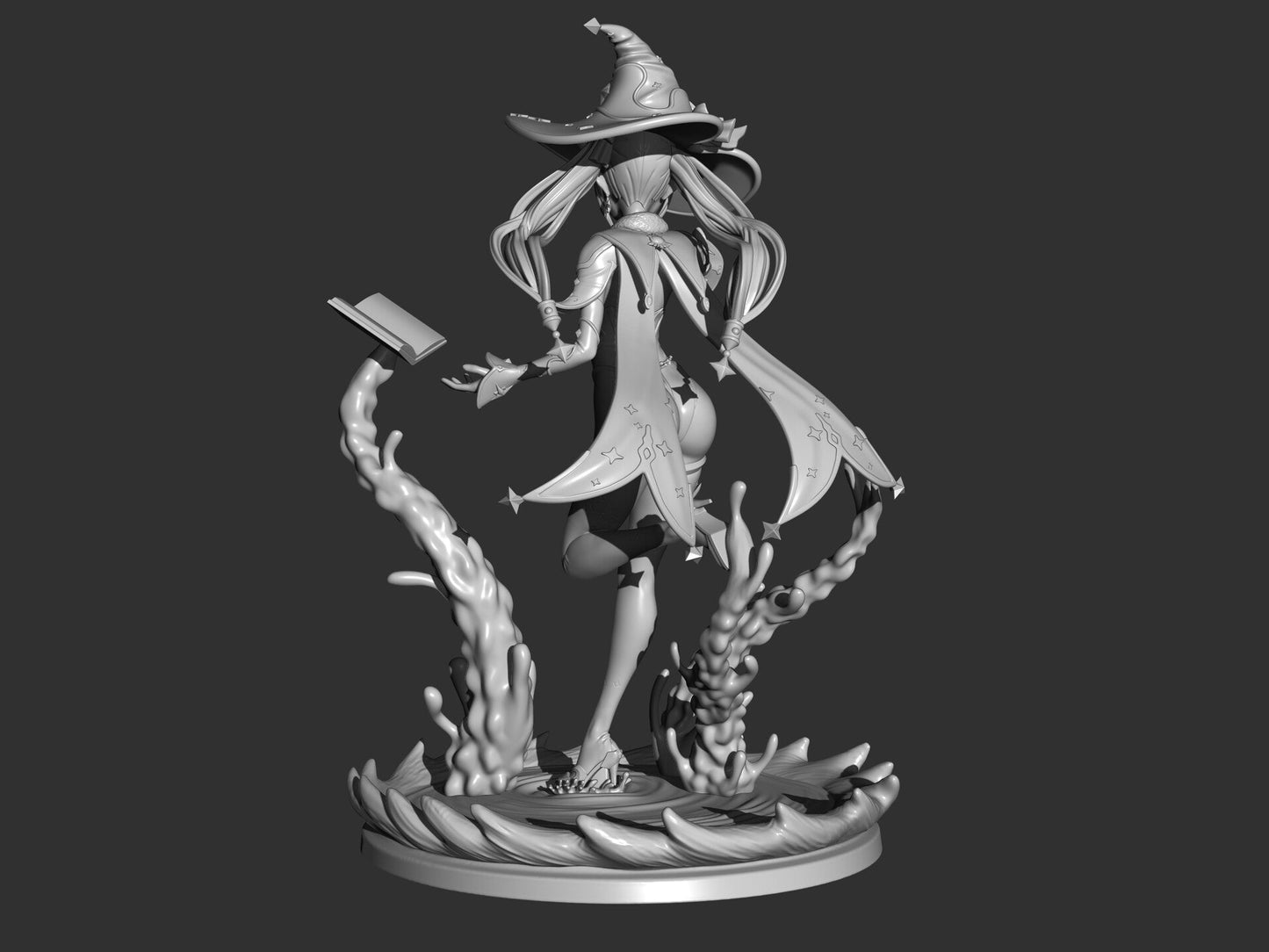 Mona - Genshin Impact - STL 3D Print Files - 3D Printed Garage Kit ガレージキット Resin Model Scale Figure フィギュア