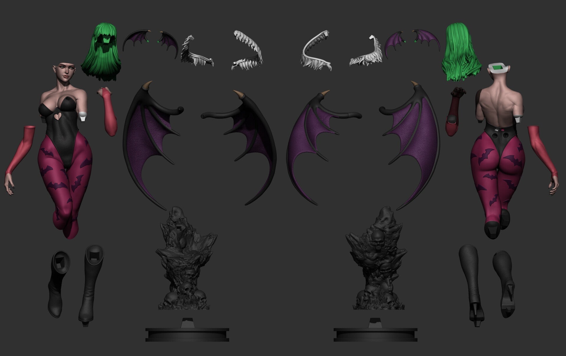 Morrigan Aensland Special Edition - Darkstalkers - STL 3D Print Files - 3D Printed Garage Kit ガレージキット Resin Model Scale Figure フィギュア