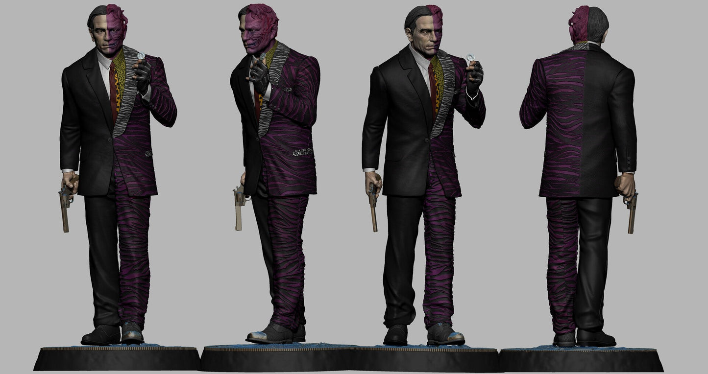 Two face - Tommy Lee Jones - Batman - STL 3D Print Files - 3D Printed Garage Kit ガレージキット Resin Model Scale Figure フィギュア
