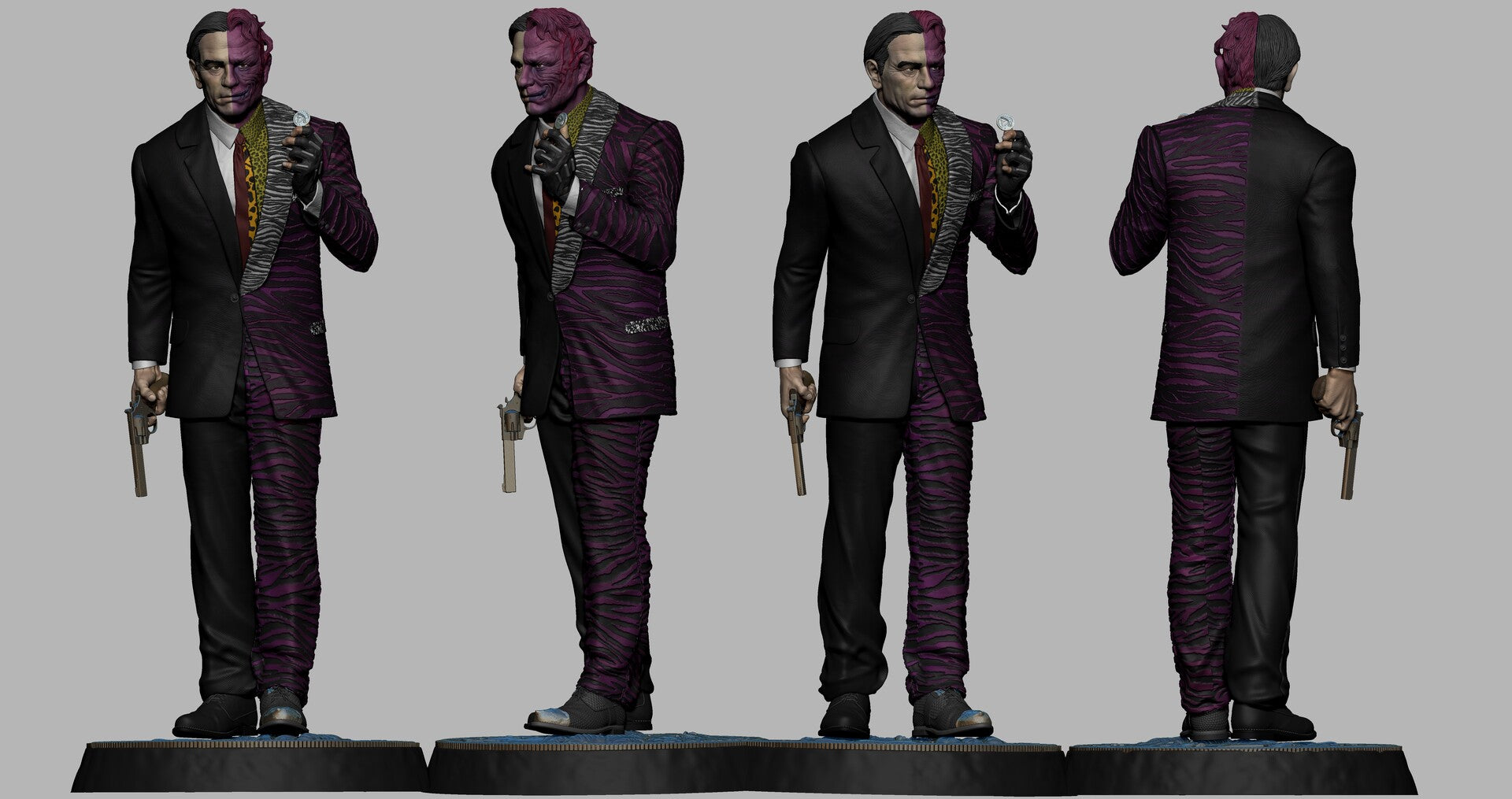 Two face - Tommy Lee Jones - Batman - STL 3D Print Files - 3D Printed Garage Kit ガレージキット Resin Model Scale Figure フィギュア