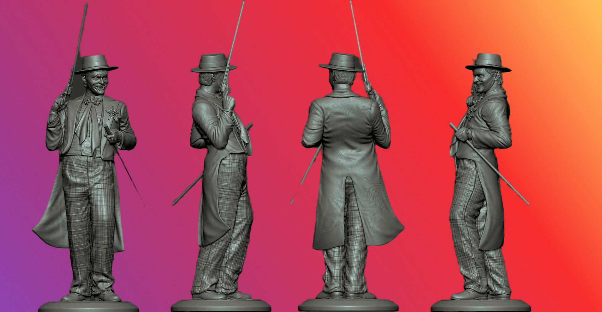 The Joker - Jack Nicholson - STL 3D Print Files - 3D Printed Garage Kit ガレージキット Resin Model Scale Figure フィギュア