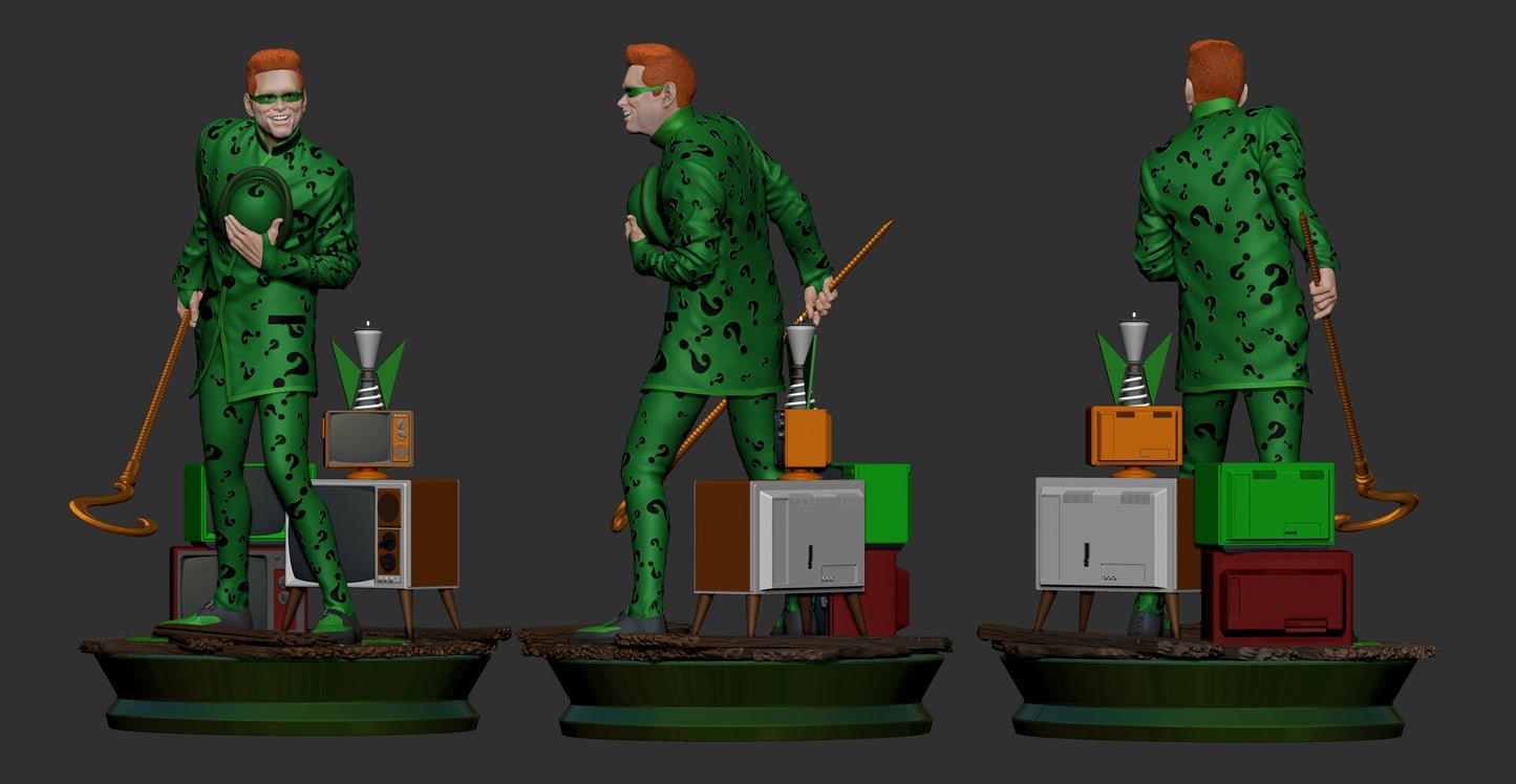 Riddler - Jim Carrey - Batman - STL 3D Print Files - 3D Printed Garage Kit ガレージキット Resin Model Scale Figure フィギュア