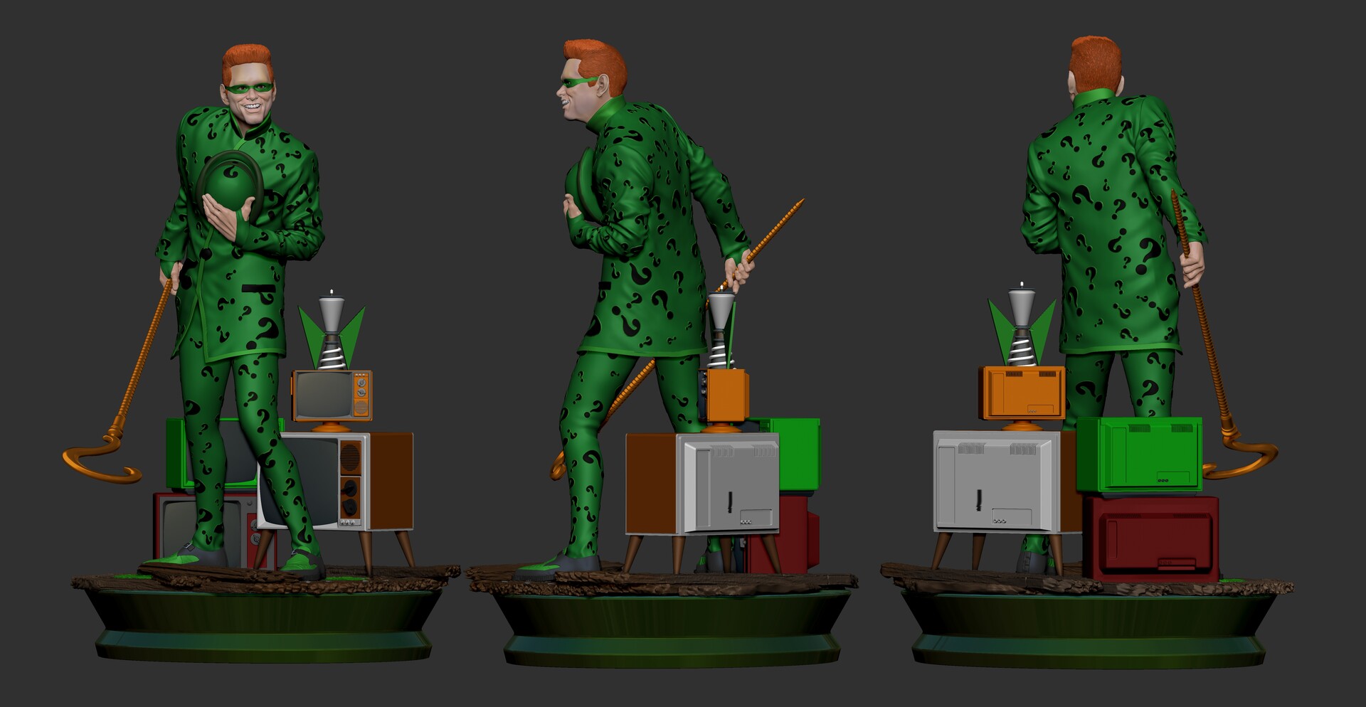 Riddler - Jim Carrey - Batman - STL 3D Print Files - 3D Printed Garage Kit ガレージキット Resin Model Scale Figure フィギュア