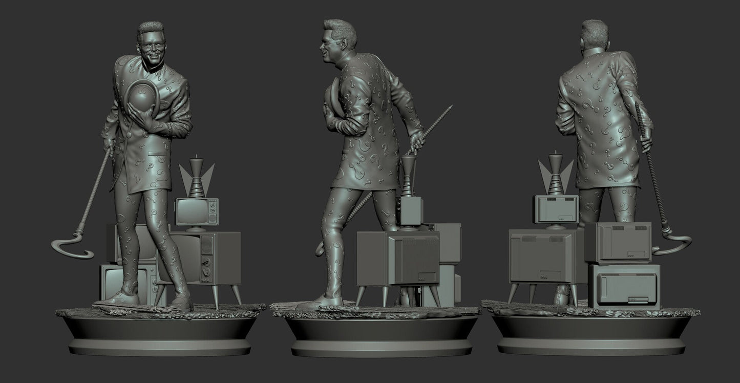 Riddler - Jim Carrey - Batman - STL 3D Print Files - 3D Printed Garage Kit ガレージキット Resin Model Scale Figure フィギュア