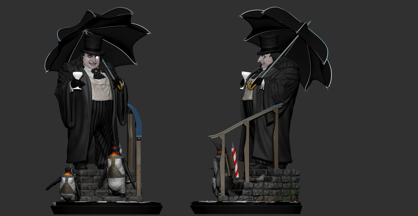 Penguin - Dany DeVito - Batman - STL 3D Print Files - 3D Printed Garage Kit ガレージキット Resin Model Scale Figure フィギュア