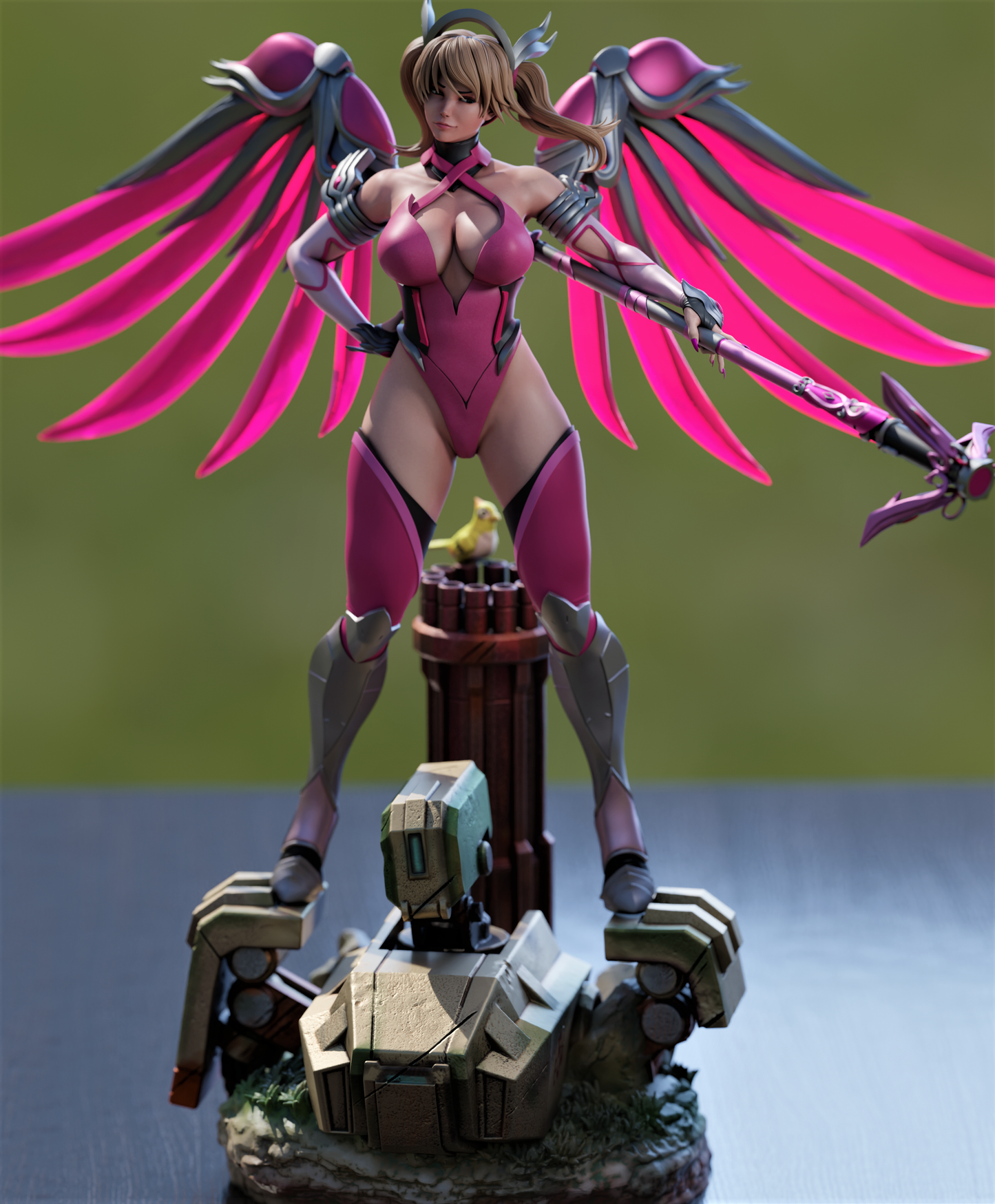 Pink Mercy Special Edition - Overwatch - STL 3D Print Files - 3D Printed Garage Kit ガレージキット Resin Model Scale Figure フィギュア