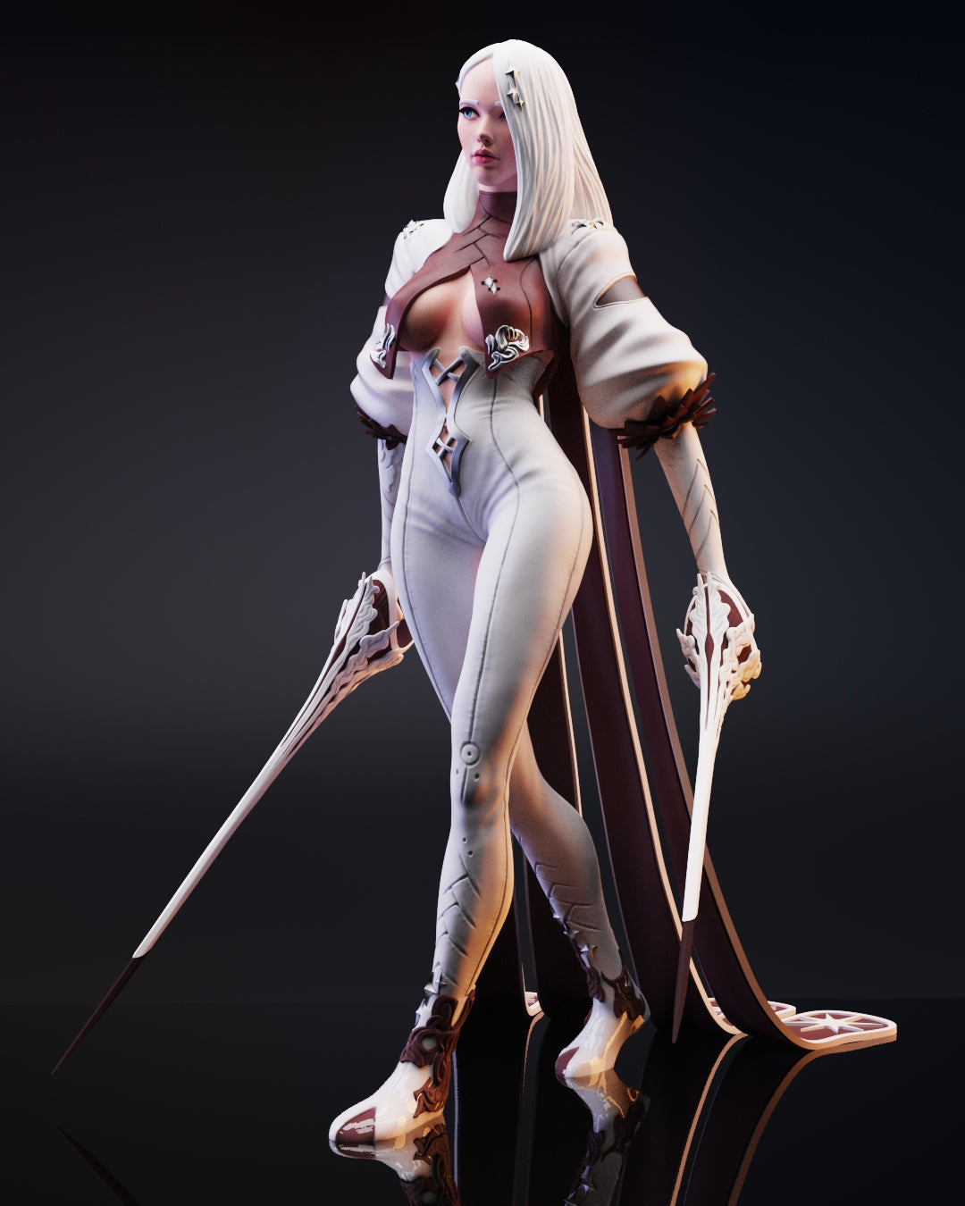 Mikeo Special Edition - The Double Sword Assassin - STL 3D Print Files - 3D Printed Garage Kit ガレージキット Resin Model Scale Figure フィギュア