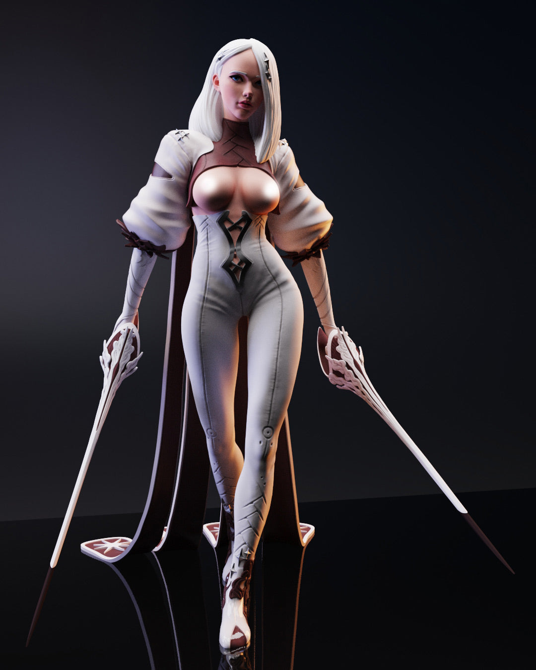 Mikeo Special Edition - The Double Sword Assassin - STL 3D Print Files - 3D Printed Garage Kit ガレージキット Resin Model Scale Figure フィギュア