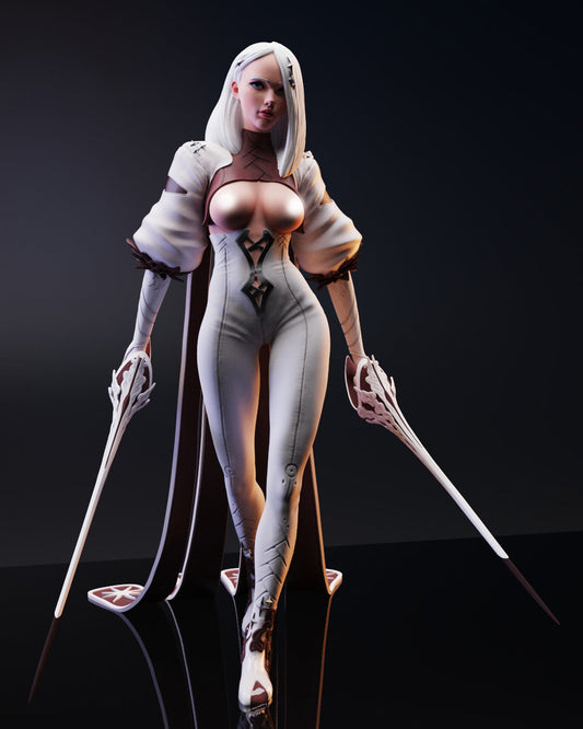 Mikeo Special Edition - The Double Sword Assassin - STL 3D Print Files - 3D Printed Garage Kit ガレージキット Resin Model Scale Figure フィギュア