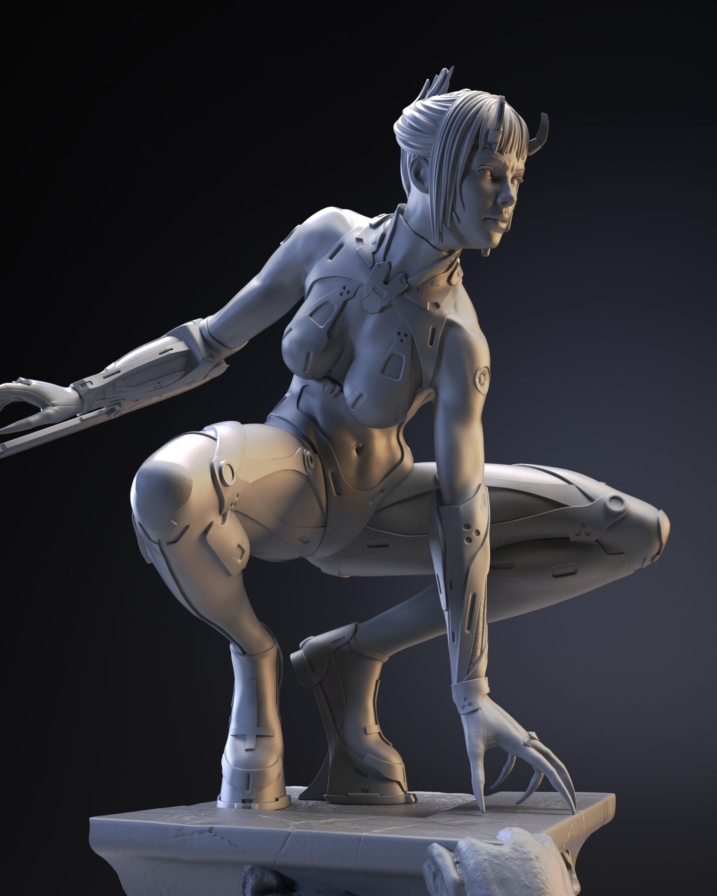 Cyber Girl Assassin Special Edition - STL 3D Print Files - 3D Printed Garage Kit ガレージキット Resin Model Scale Figure フィギュア