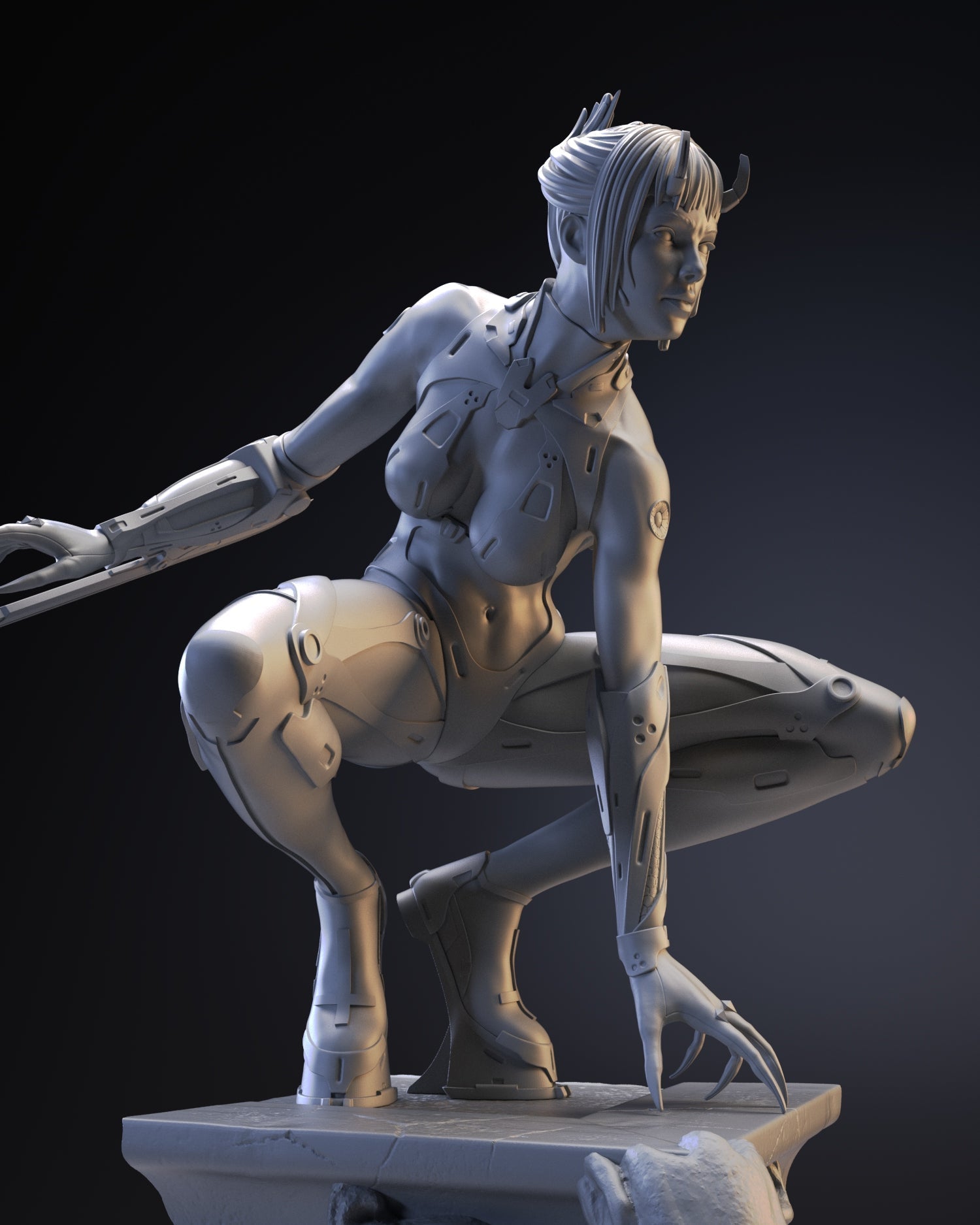 Cyber Girl Assassin Special Edition - STL 3D Print Files - 3D Printed Garage Kit ガレージキット Resin Model Scale Figure フィギュア