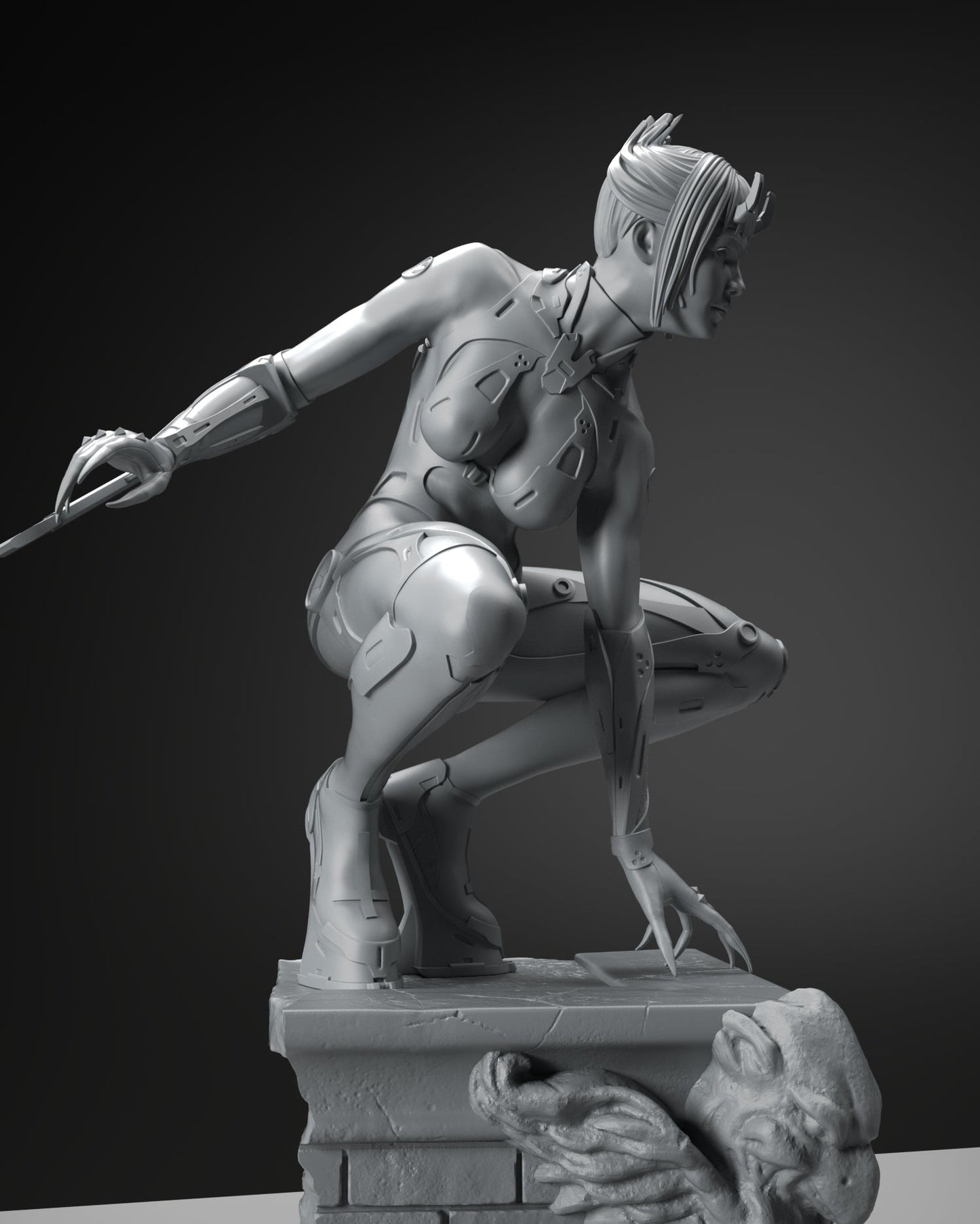Cyber Girl Assassin Special Edition - STL 3D Print Files - 3D Printed Garage Kit ガレージキット Resin Model Scale Figure フィギュア