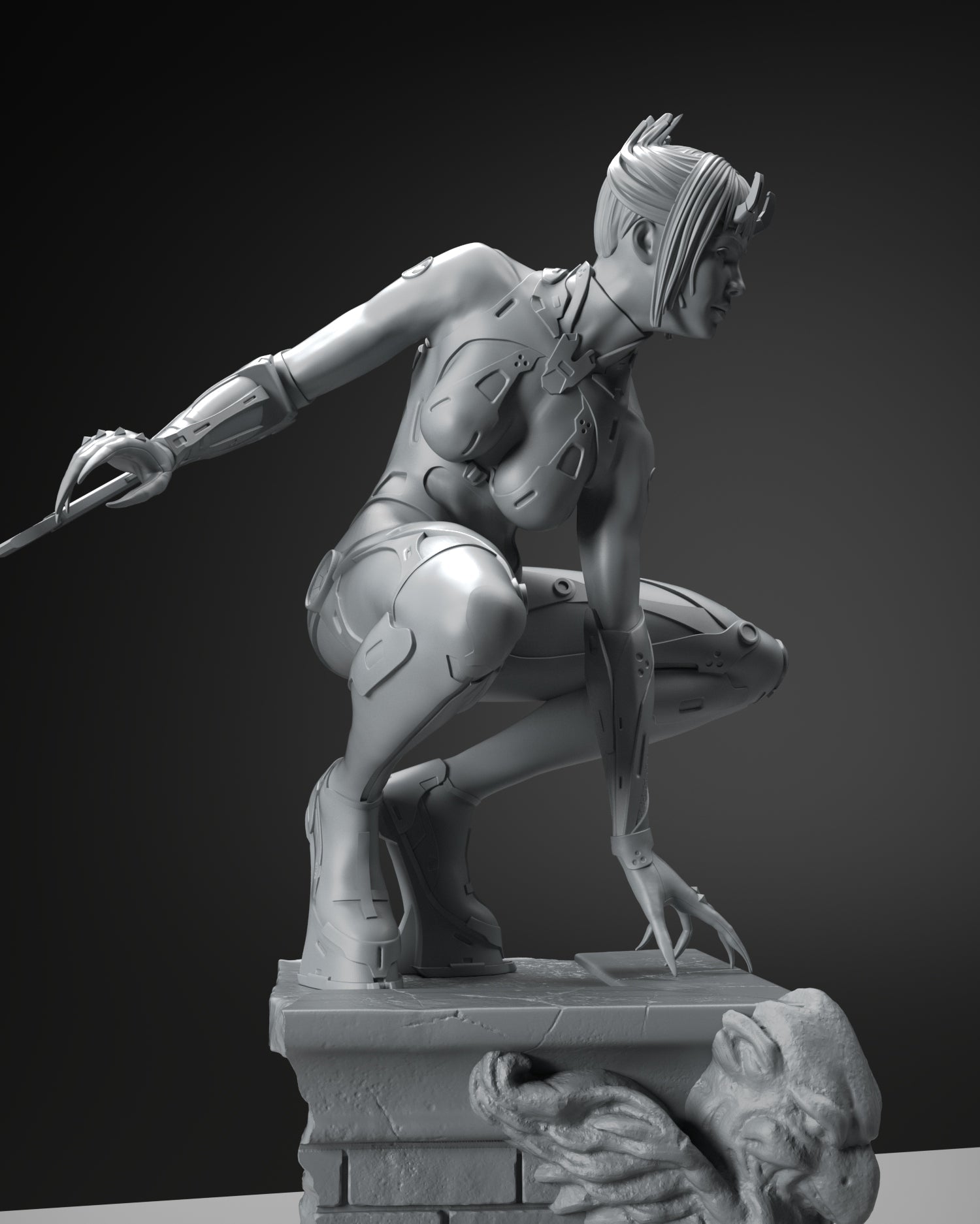Cyber Girl Assassin Special Edition - STL 3D Print Files - 3D Printed Garage Kit ガレージキット Resin Model Scale Figure フィギュア