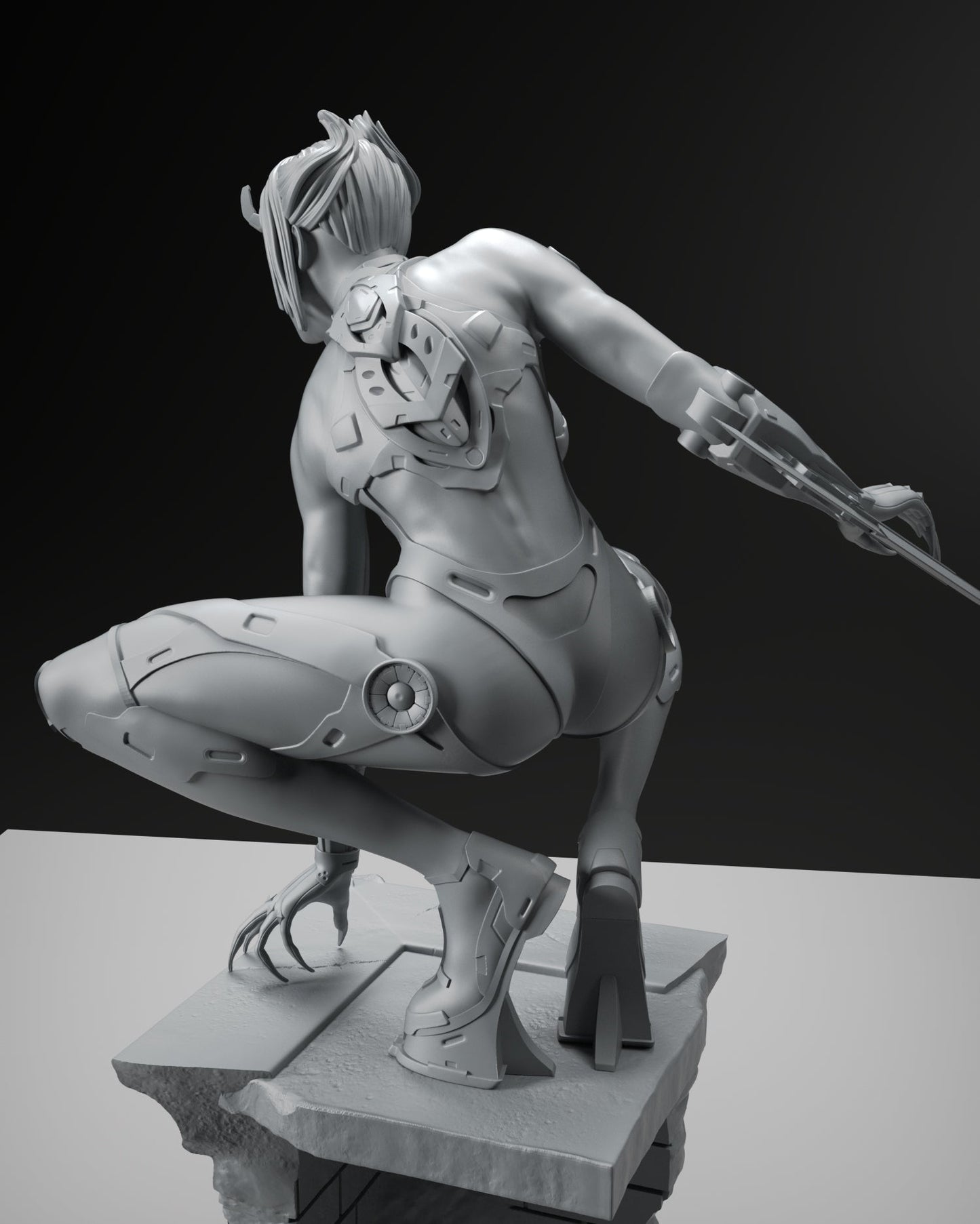 Cyber Girl Assassin Special Edition - STL 3D Print Files - 3D Printed Garage Kit ガレージキット Resin Model Scale Figure フィギュア