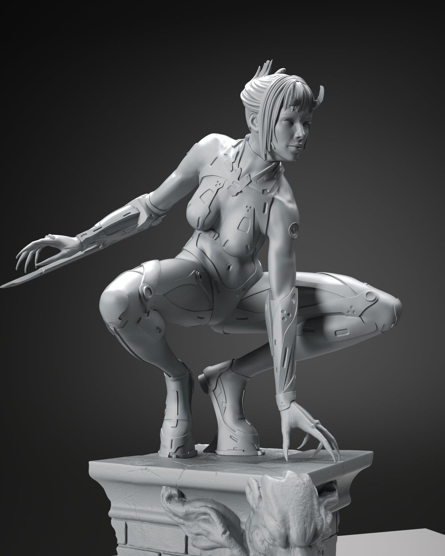 Cyber Girl Assassin Special Edition - STL 3D Print Files - 3D Printed Garage Kit ガレージキット Resin Model Scale Figure フィギュア