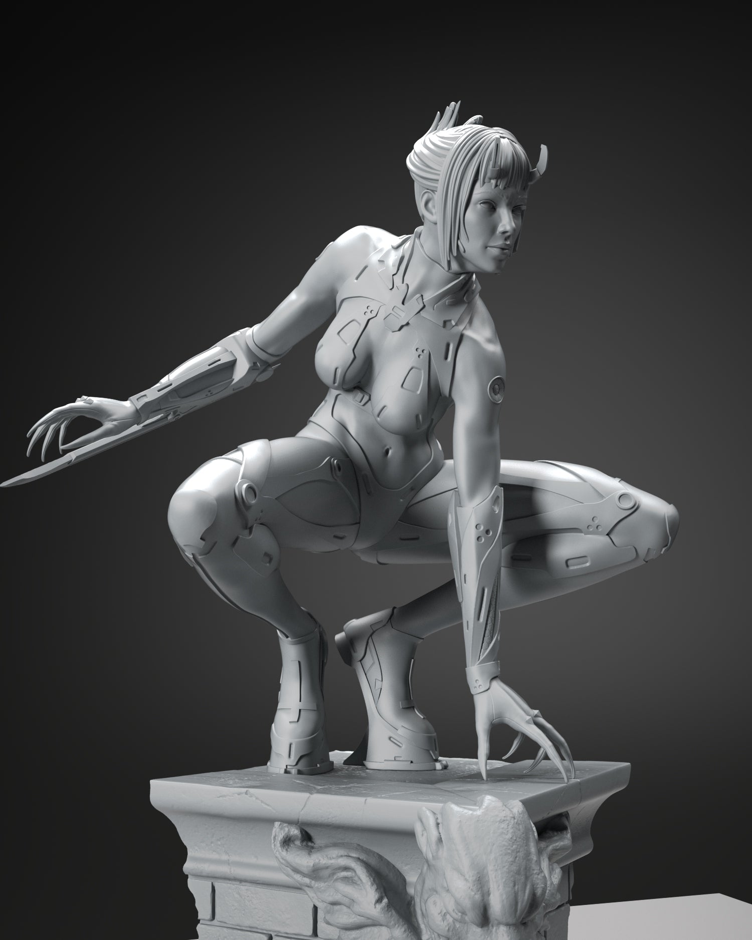Cyber Girl Assassin Special Edition - STL 3D Print Files - 3D Printed Garage Kit ガレージキット Resin Model Scale Figure フィギュア