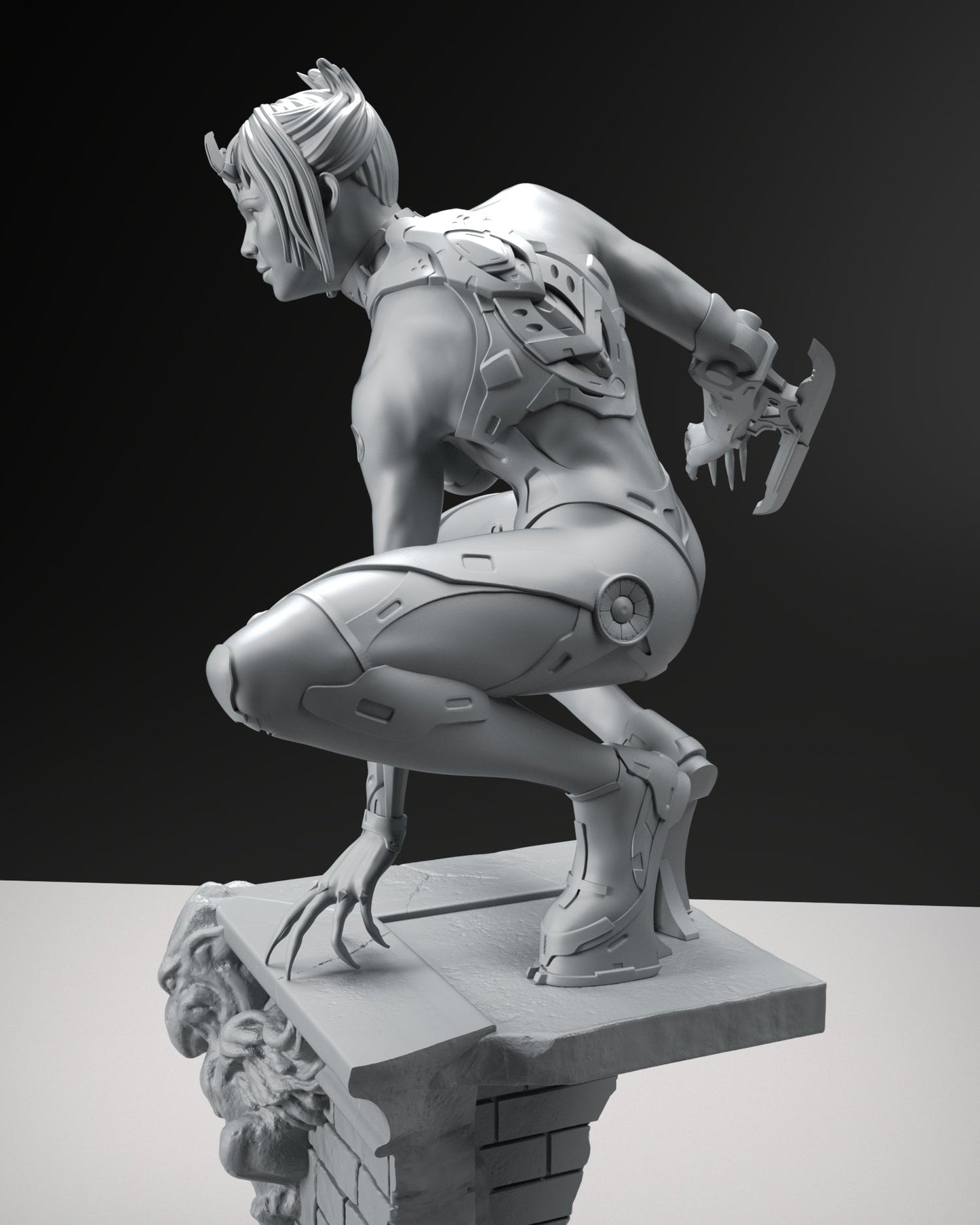 Cyber Girl Assassin Special Edition - STL 3D Print Files - 3D Printed Garage Kit ガレージキット Resin Model Scale Figure フィギュア