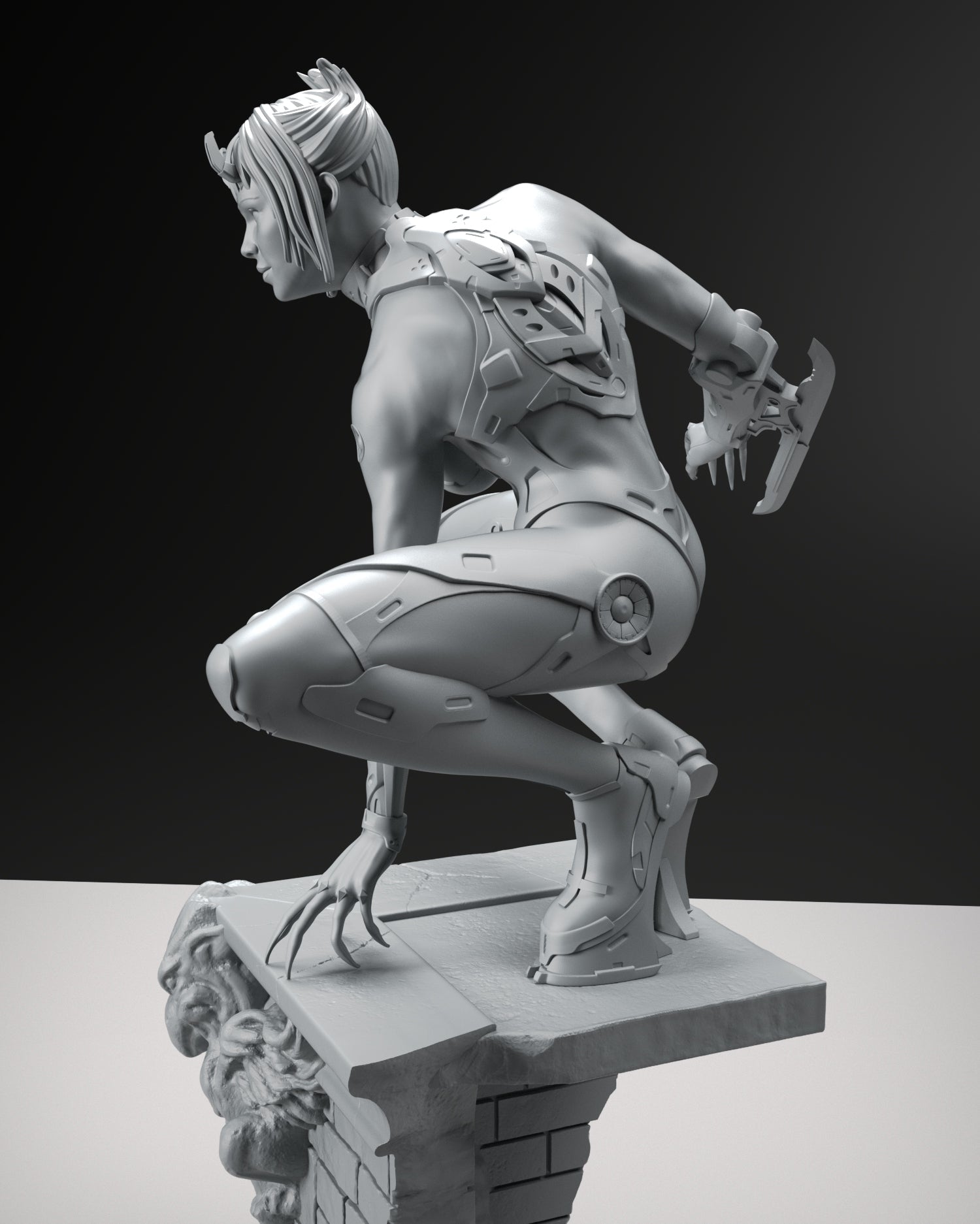 Cyber Girl Assassin Special Edition - STL 3D Print Files - 3D Printed Garage Kit ガレージキット Resin Model Scale Figure フィギュア