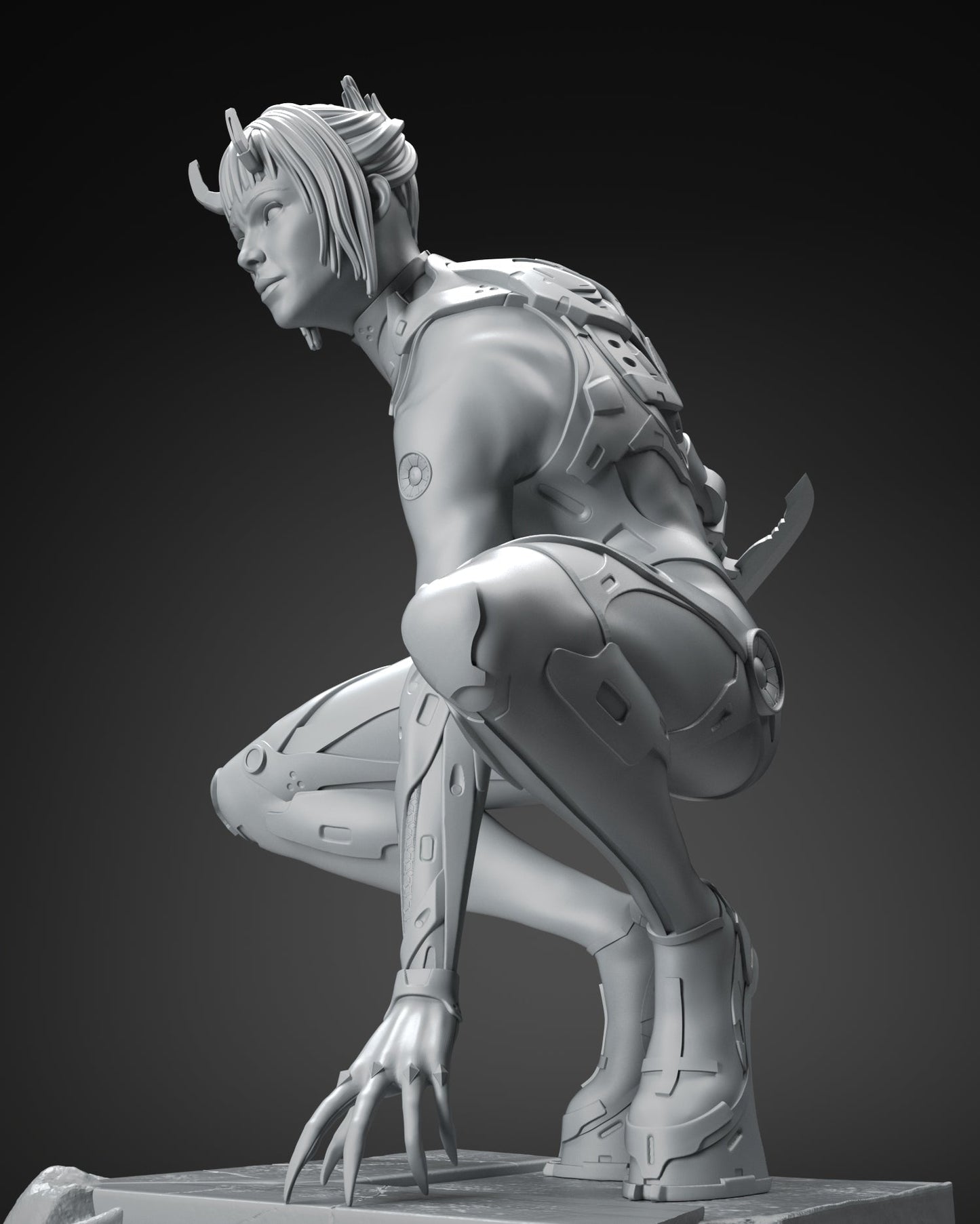 Cyber Girl Assassin Special Edition - STL 3D Print Files - 3D Printed Garage Kit ガレージキット Resin Model Scale Figure フィギュア