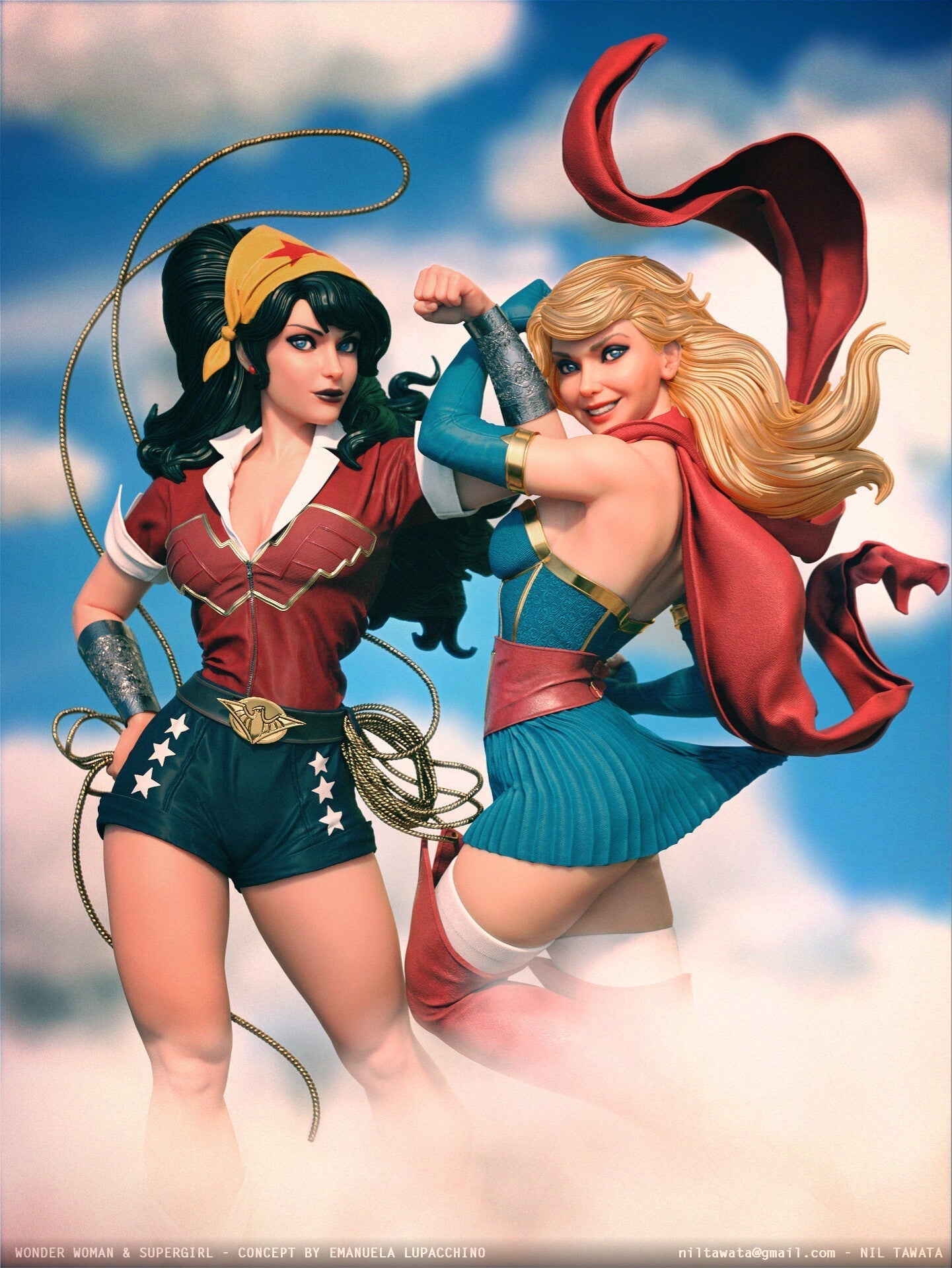 Classic Wonder Woman And Supergirl 1/8 Scale