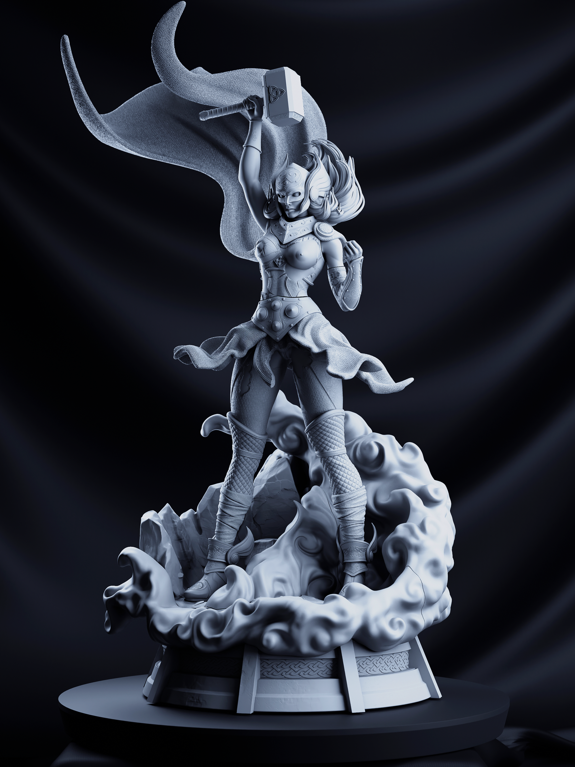 Lady Thor Special Edition - Jane Foster - STL 3D Print Files - 3D Printed Garage Kit ガレージキット Resin Model Scale Figure フィギュア