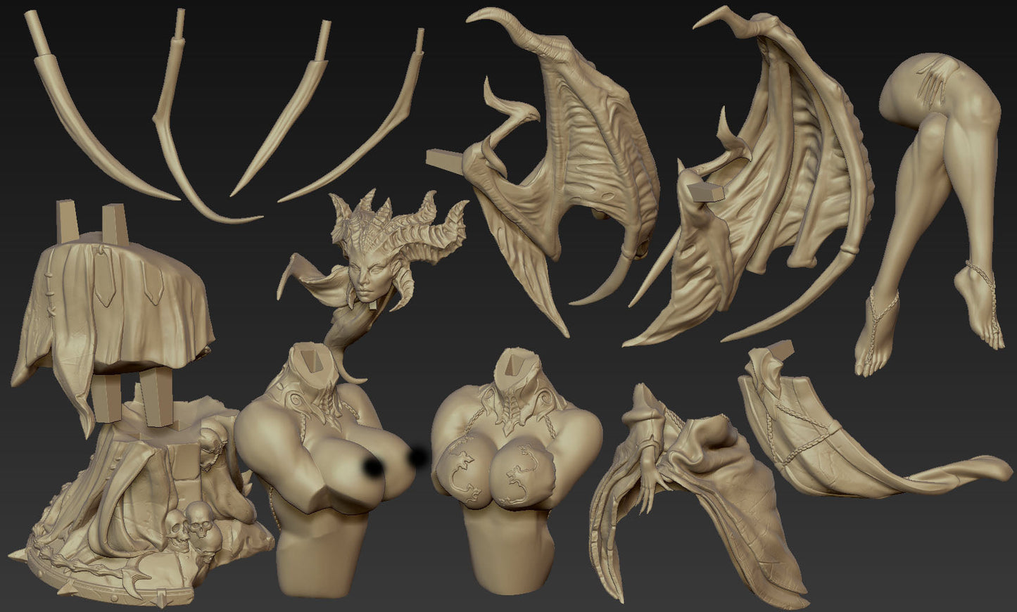 Lilith Special Edition - Diablo - STL 3D Print Files - 3D Printed Garage Kit ガレージキット Resin Model Scale Figure フィギュア