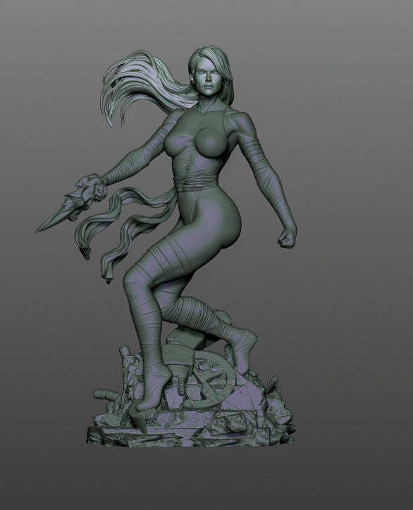 1452 Psylocke Special Edition - X-MEN - STL 3D Print Files - 3D Printed Garage Kit ガレージキット Resin Model Scale Figure フィギュア