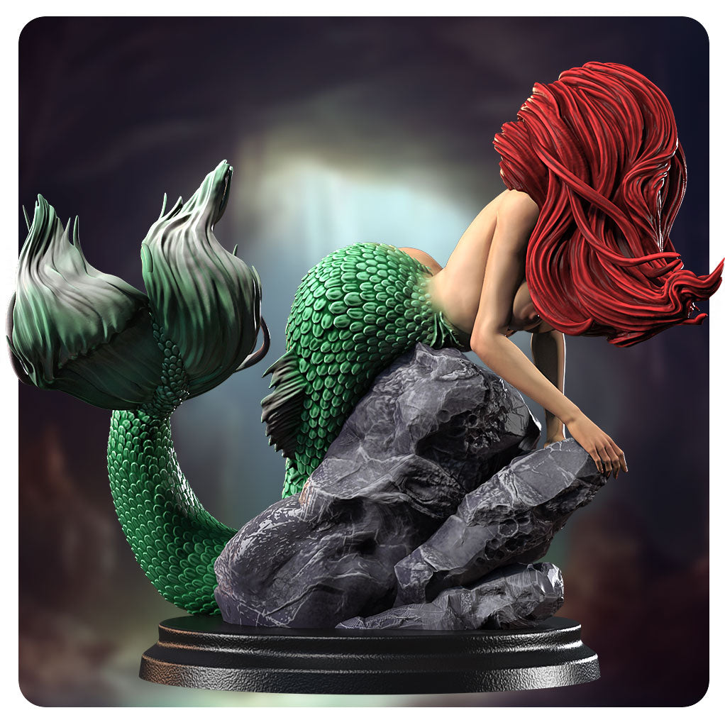 Ariel Pinup Special Edition - Little Mermaid - STL 3D Print Files - 3D Printed Garage Kit ガレージキット Resin Model Scale Figure フィギュア