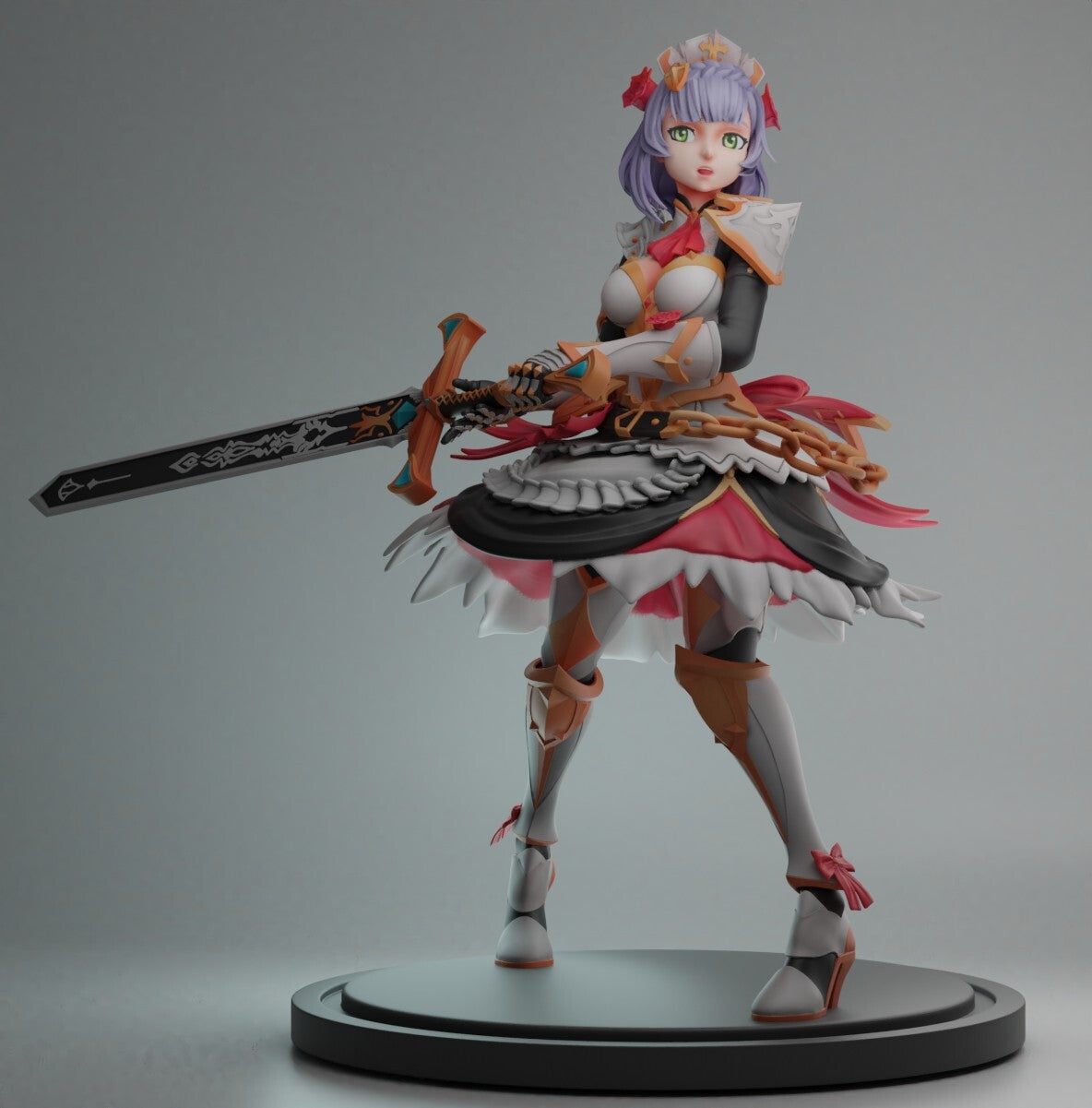 Noelle - Genshin Impact - STL 3D Print Files - 3D Printed Garage Kit ガレージキット Resin Model Scale Figure フィギュア