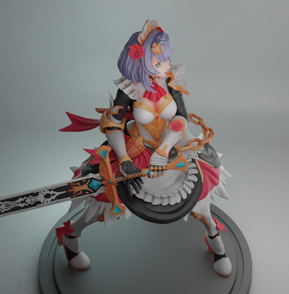 Noelle - Genshin Impact - STL 3D Print Files - 3D Printed Garage Kit ガレージキット Resin Model Scale Figure フィギュア