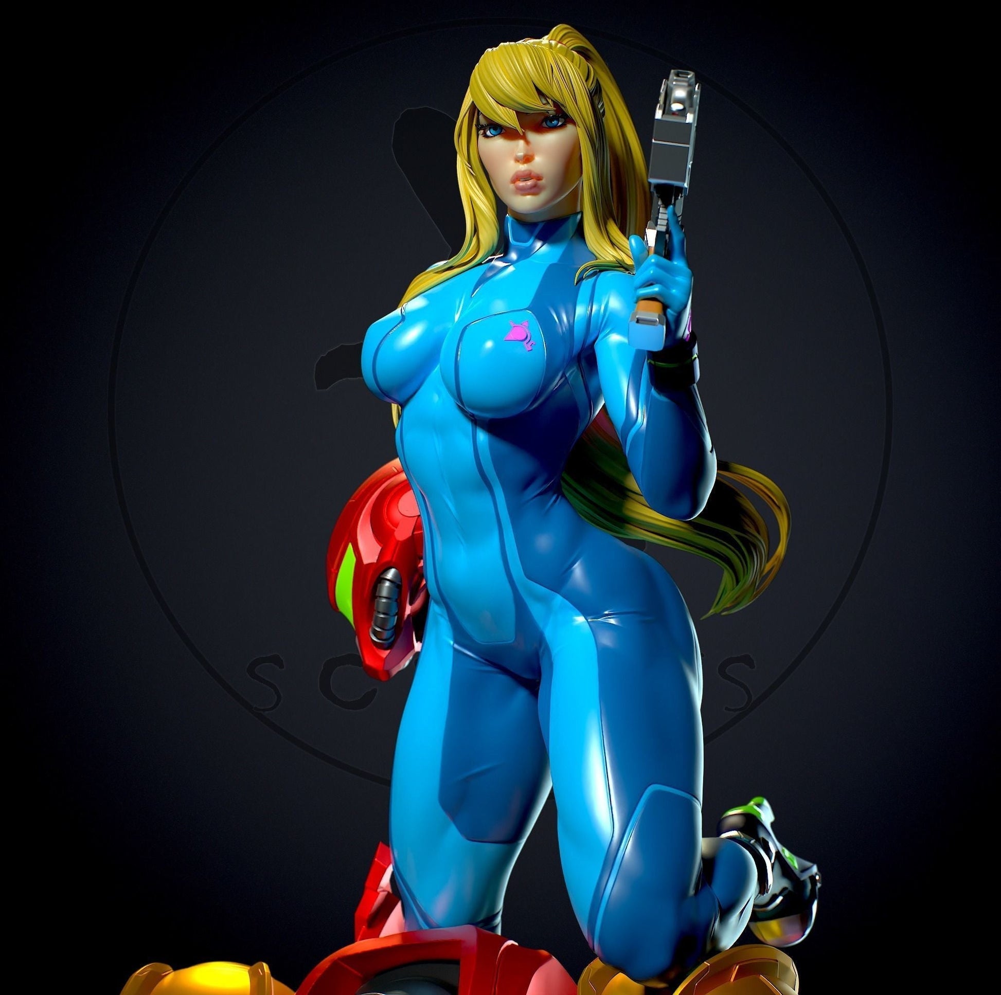 1569 Samus Aran Special Edition - Wikitroid - STL 3D Print Files - 3D Printed Garage Kit ガレージキット Resin Model Scale Figure フィギュア