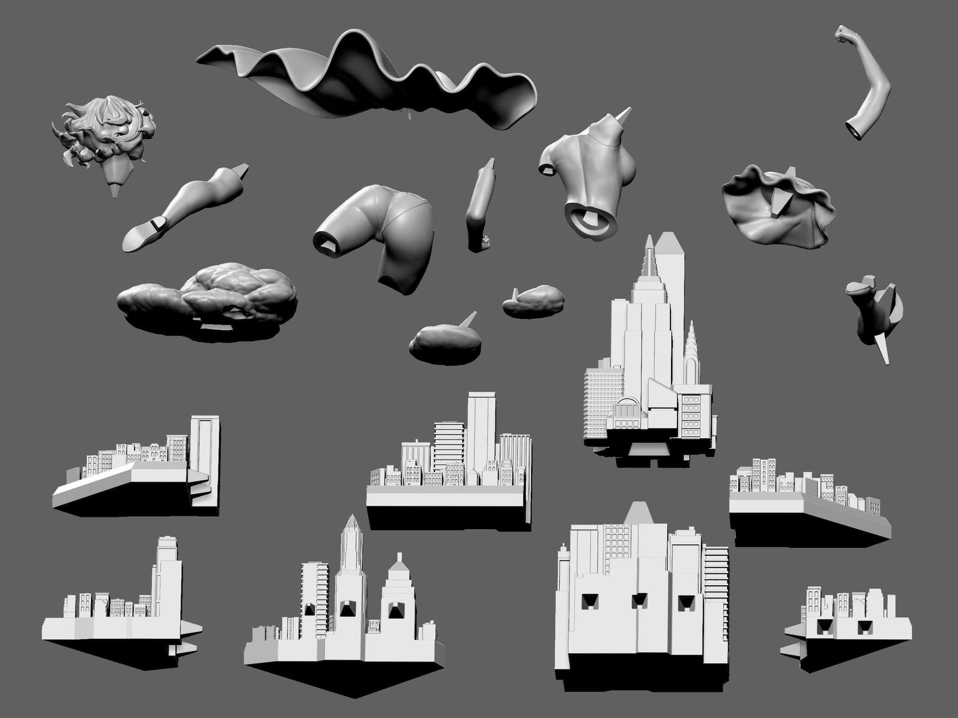 Supergirl Fly Special Edition - STL 3D Print Files - 3D Printed Garage Kit ガレージキット Resin Model Scale Figure フィギュア